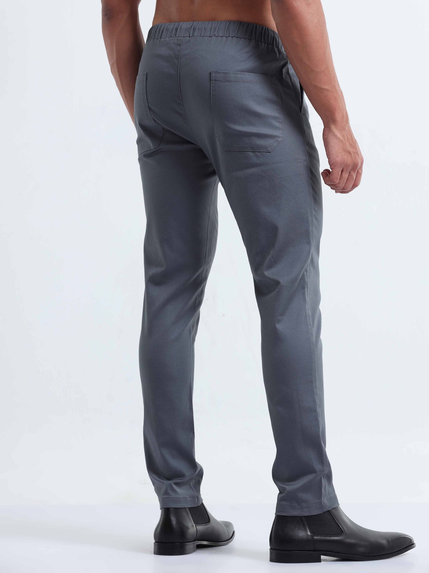 Rich Cotton Stone Blue Flexi Waist Ankle Pant