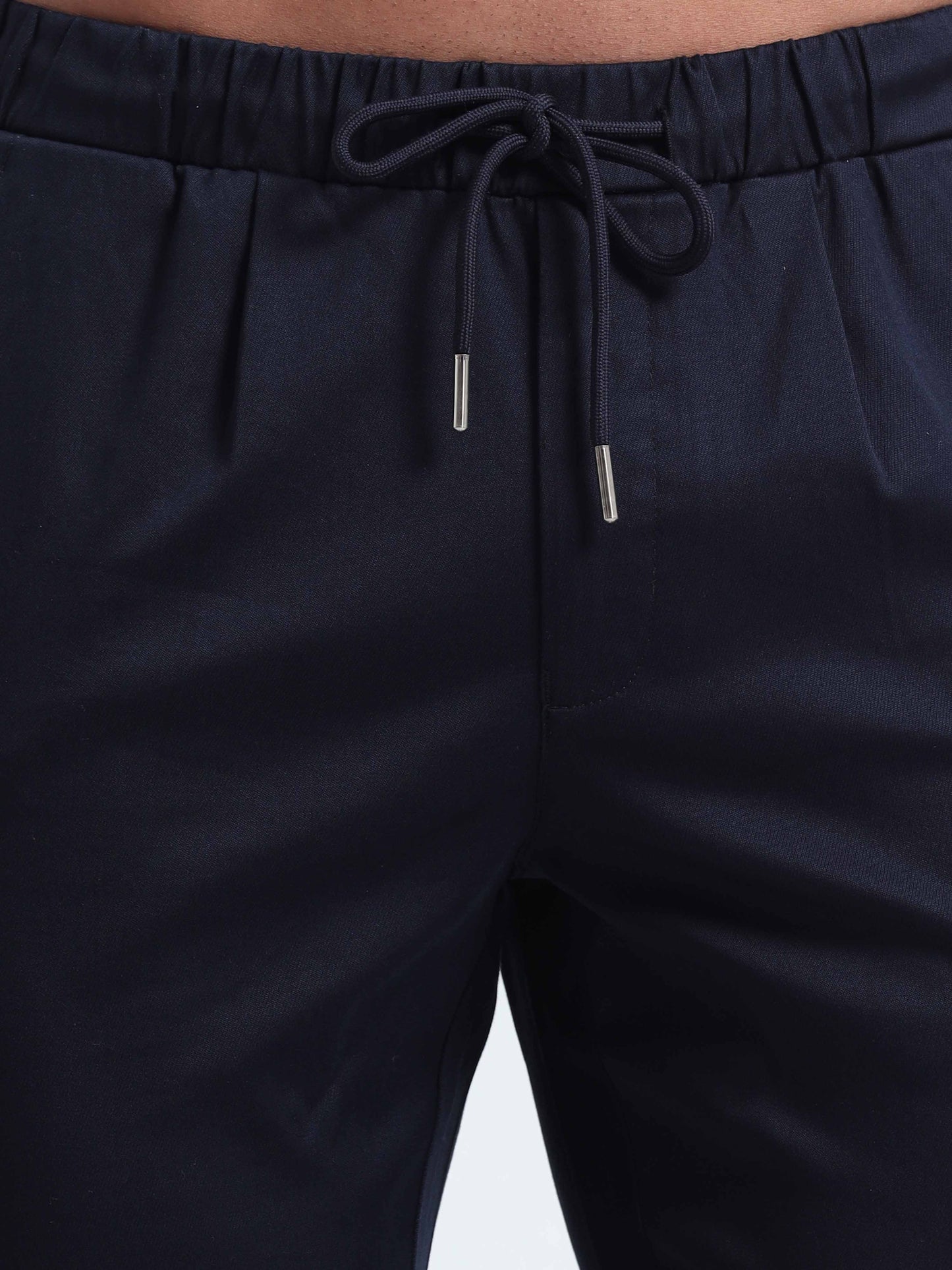 Rich Cotton Navy Flexi Waist Ankle Pant