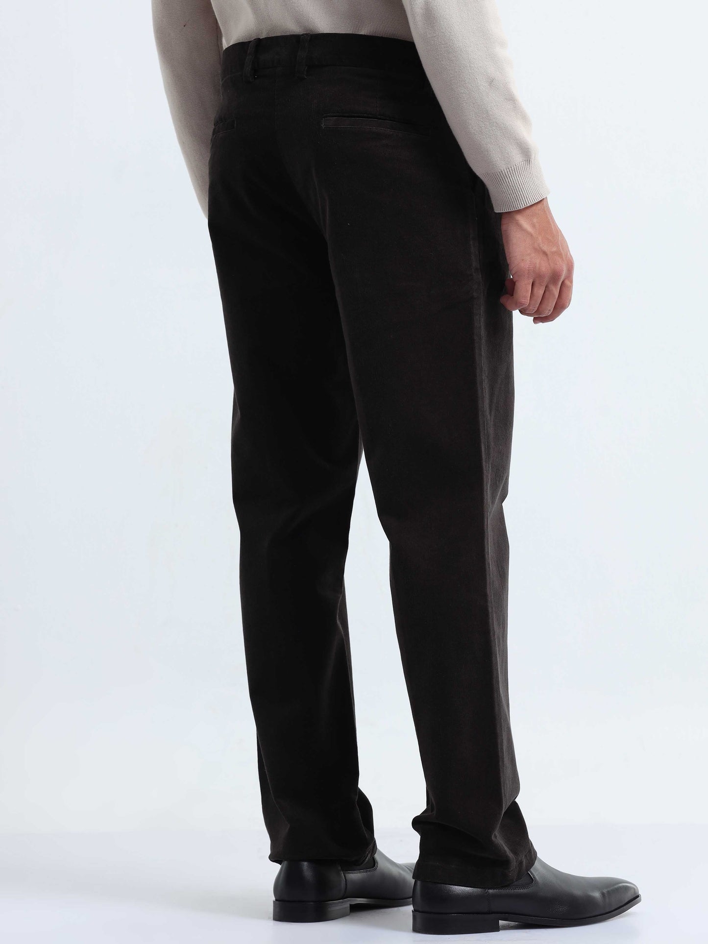 Soft Corduroy Dark Olive Relaxed Pleated Pant