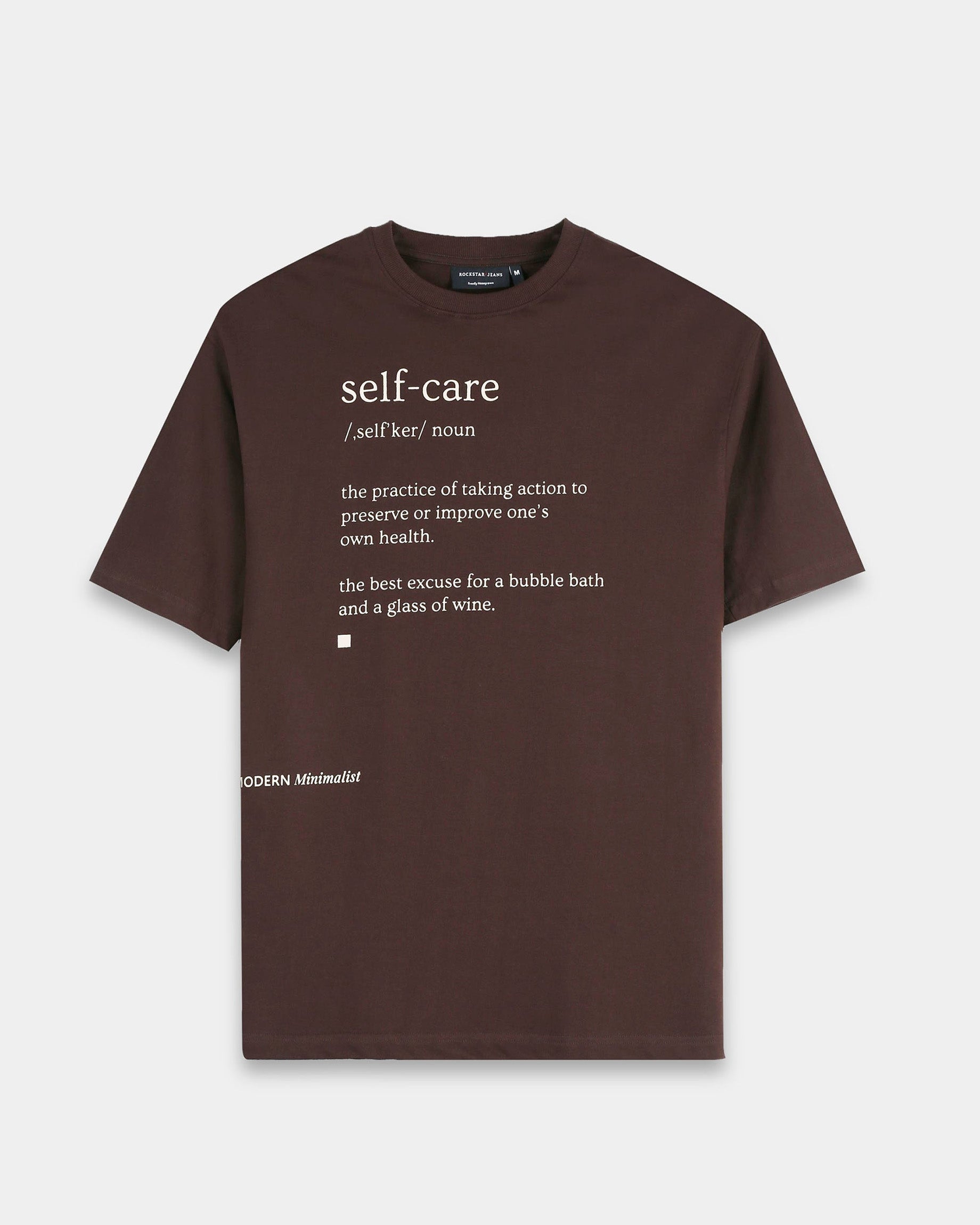 SELF CARE BROWN TEE - Relaxed Fit