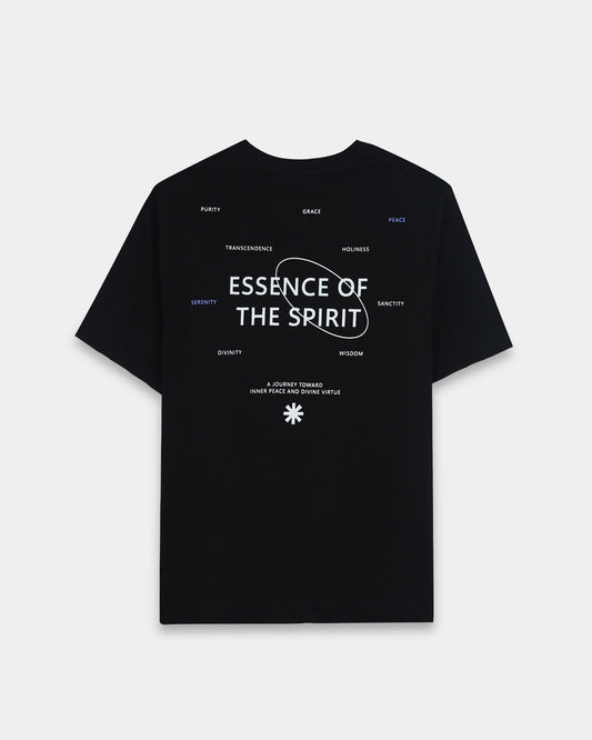 ESSENCE OF SPIRIT BLACK TEE - Relaxed Fit