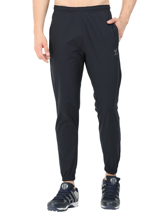 Men’s Jet Black Poly Woven Jogger Pants – Lightweight Comfort Fit