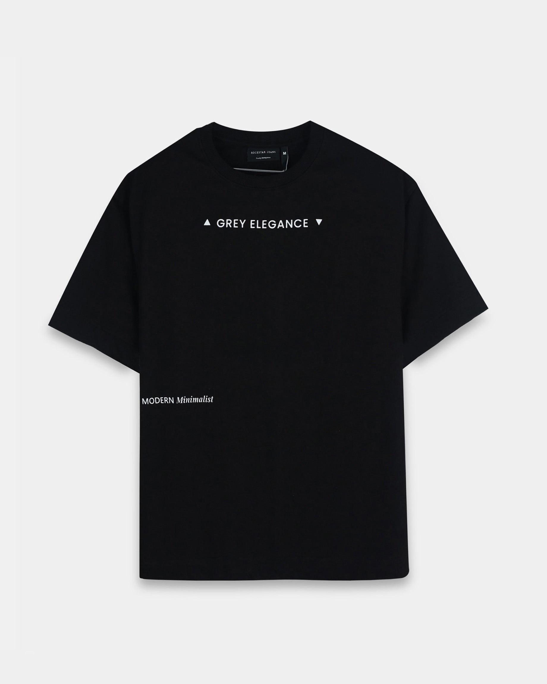 GREY ELEGANCE BLACK TEE - Relaxed Fit
