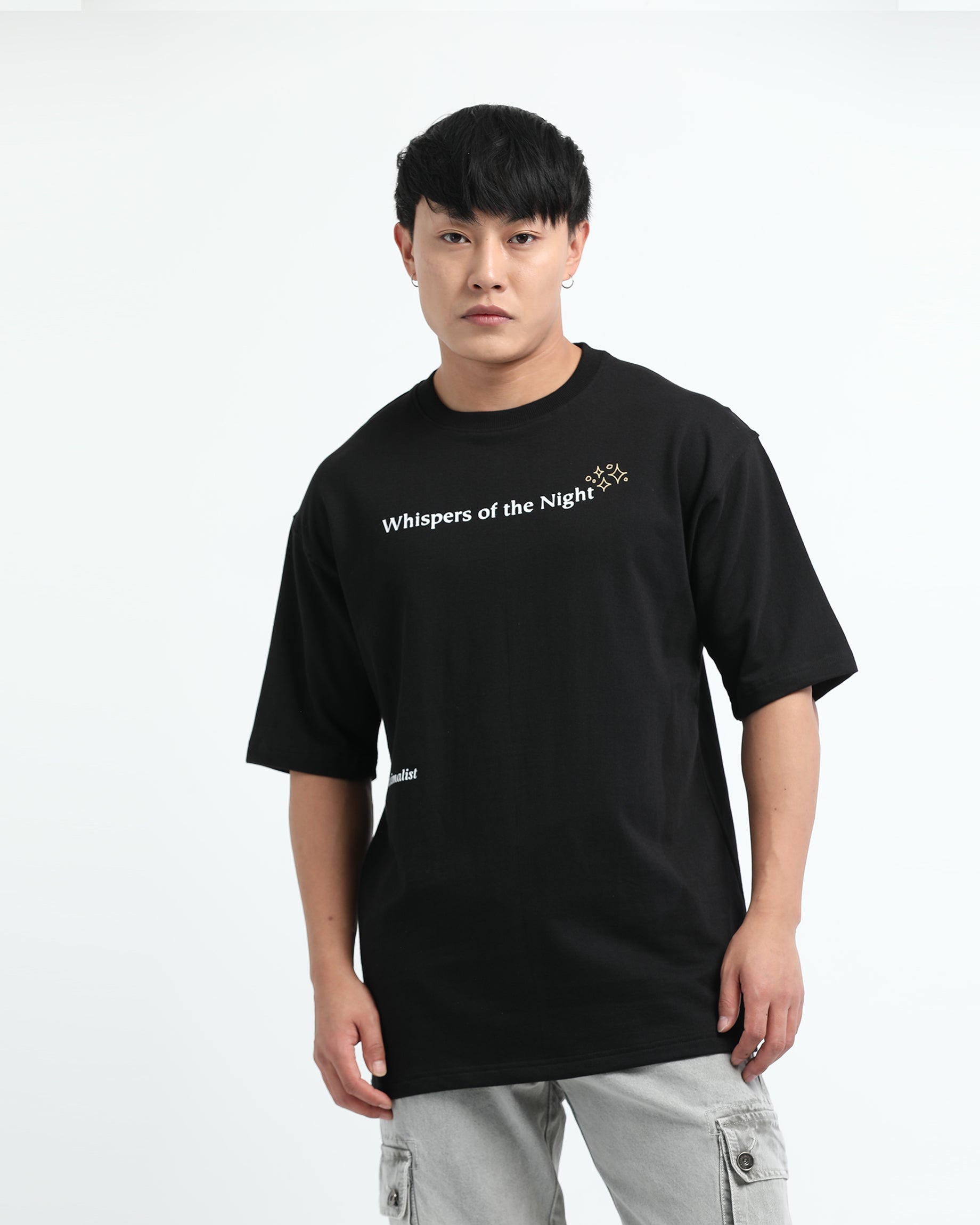 WHISPERS OF THE NIGHT BLACK TEE - Relaxed Fit