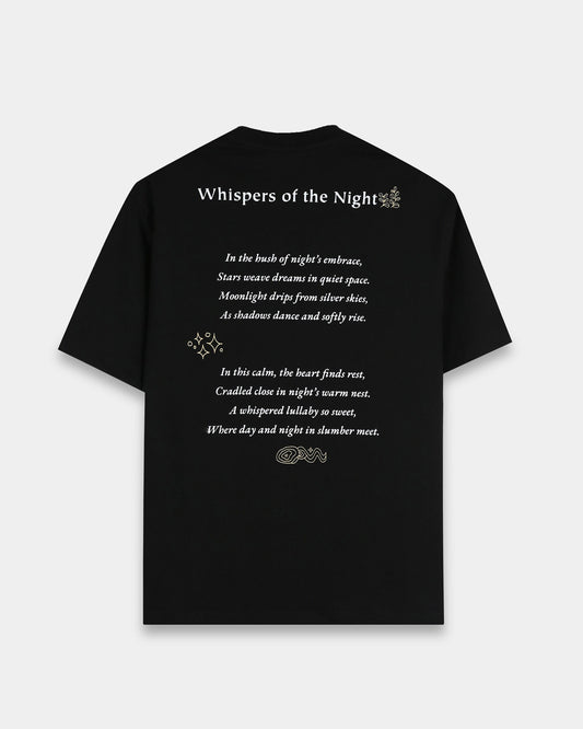 WHISPERS OF THE NIGHT BLACK TEE - Relaxed Fit