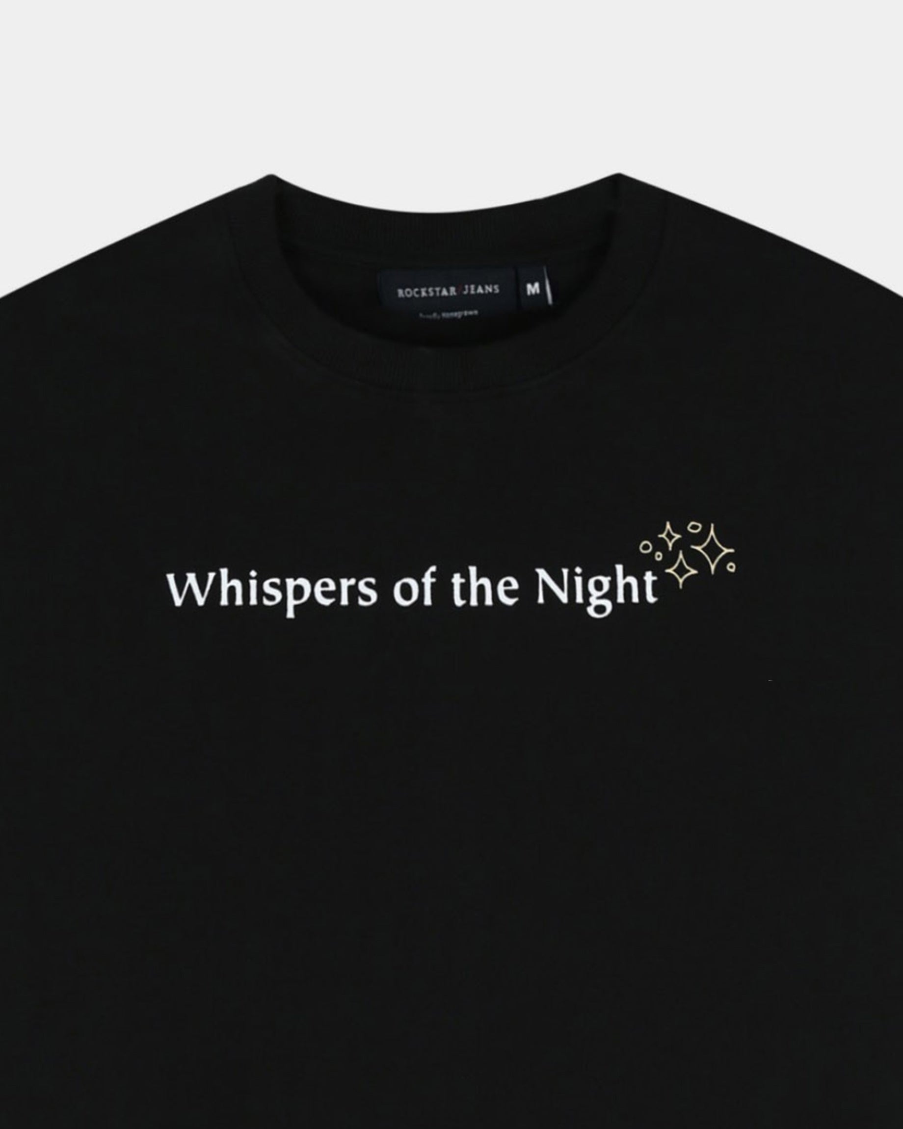 WHISPERS OF THE NIGHT BLACK TEE - Relaxed Fit