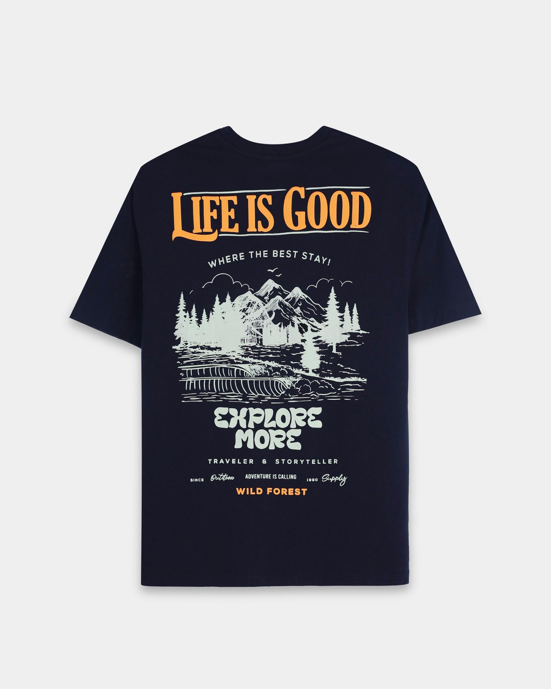 LIFE IS GOOD NAVY BLUE TEE - Relaxed Fit