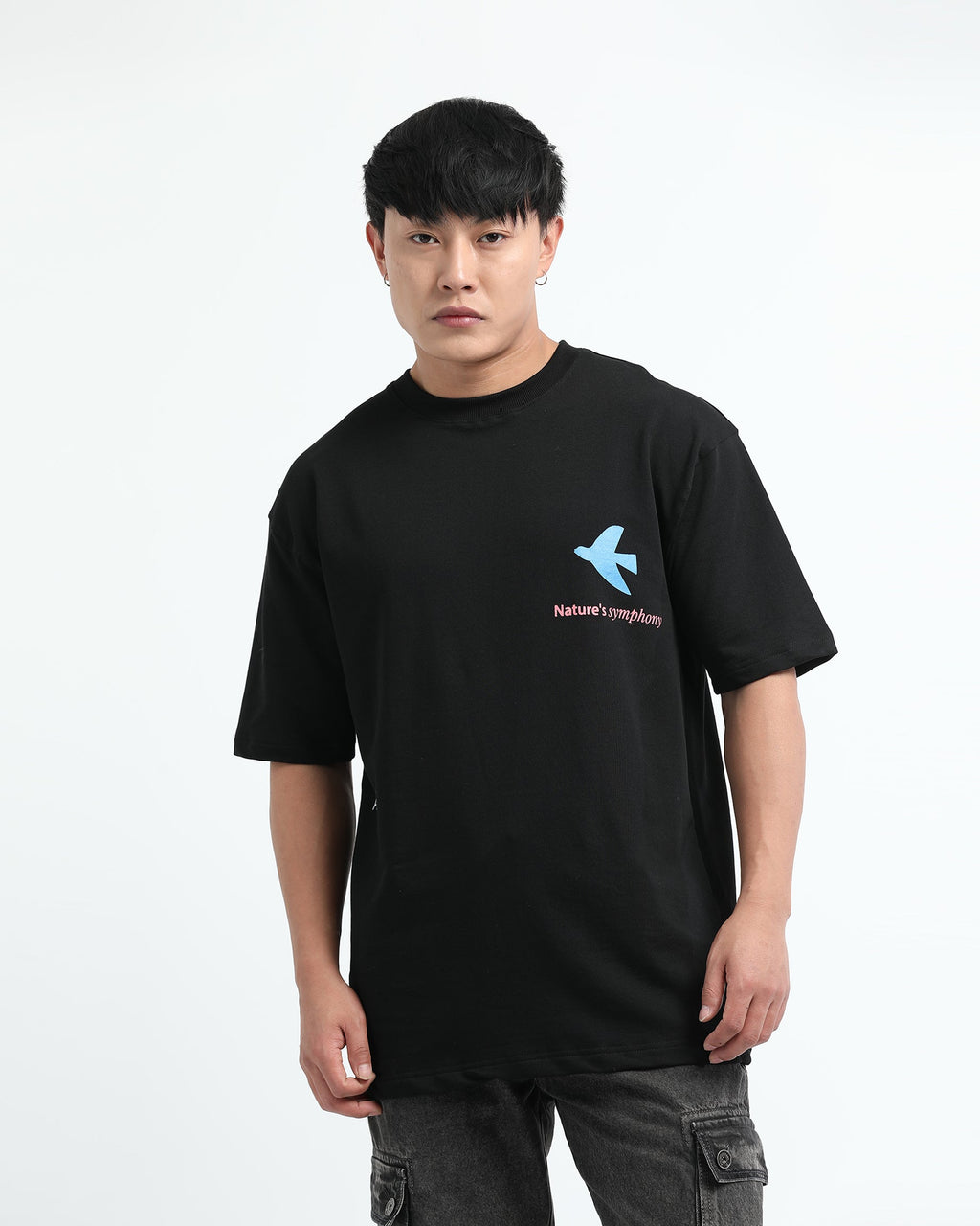 SERENITY BLACK TEE - Relaxed Fit