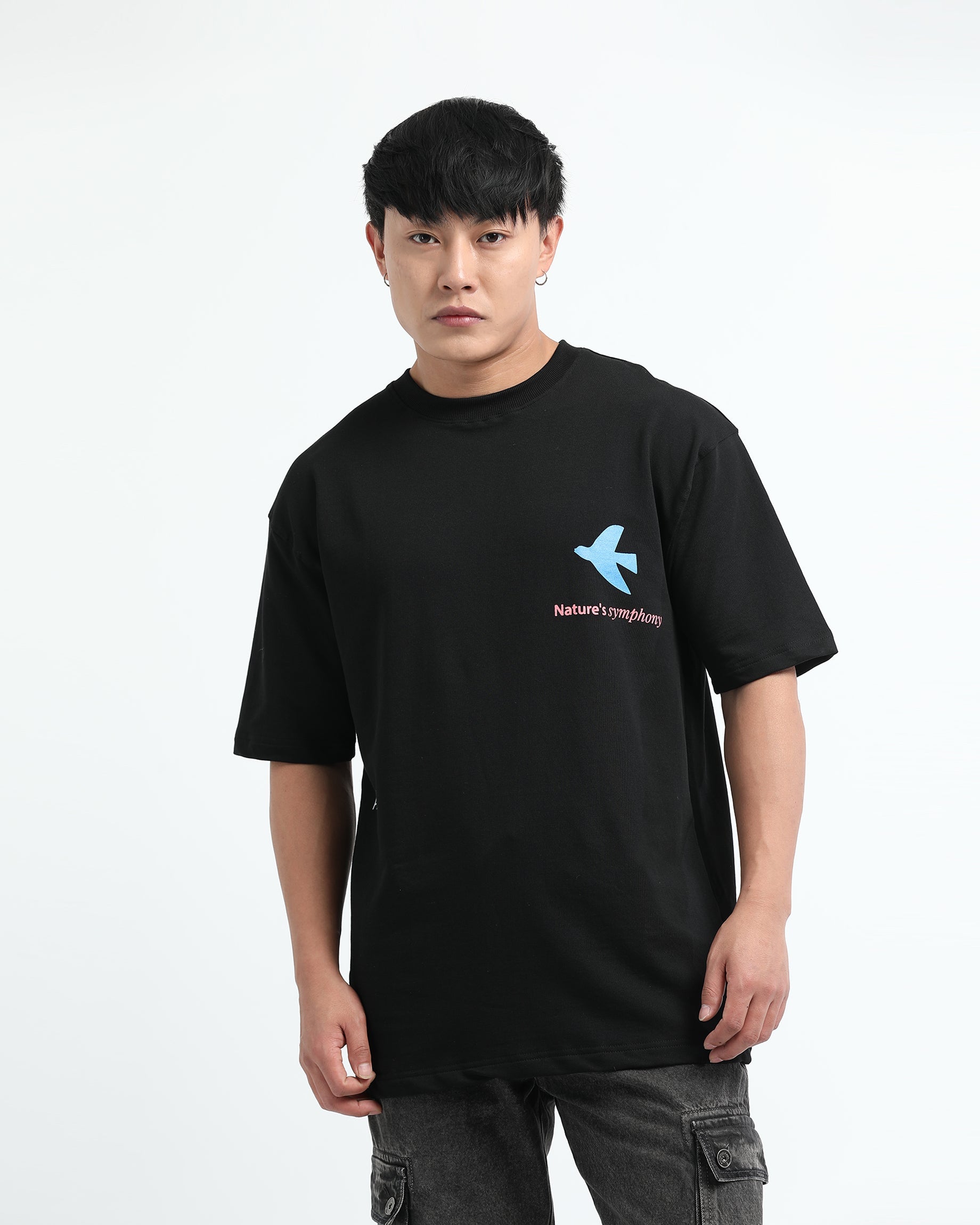 SERENITY BLACK TEE - Relaxed Fit