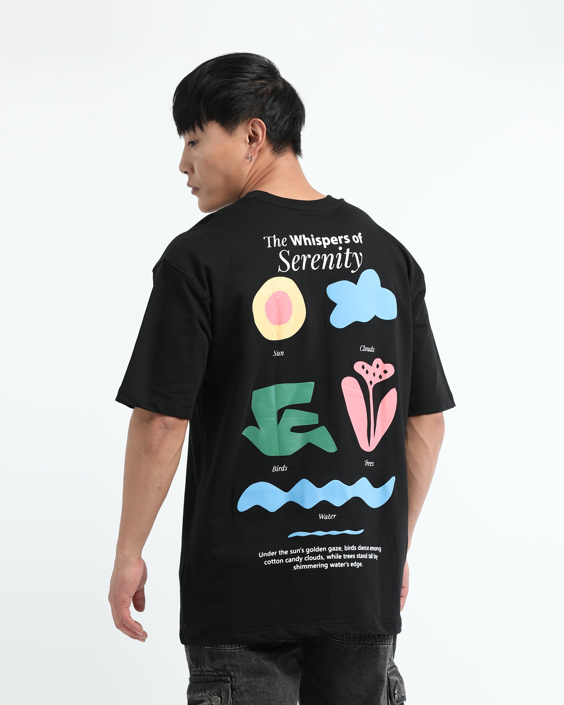 SERENITY BLACK TEE - Relaxed Fit
