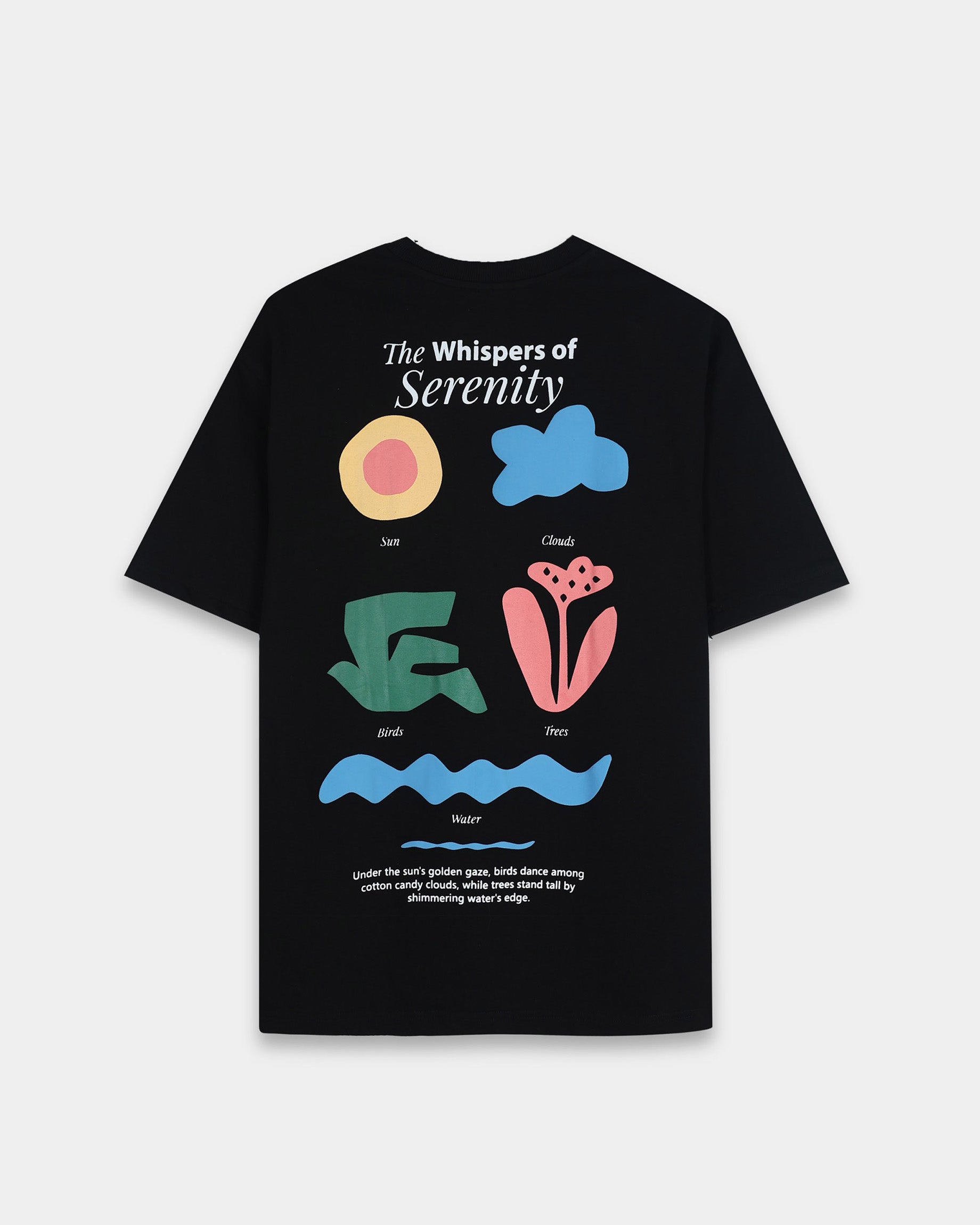 SERENITY BLACK TEE - Relaxed Fit