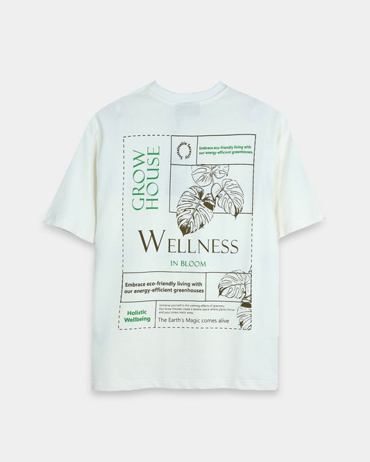 WELLNESS IN BLOOM OFF WHITE TEE - Relaxed Fit
