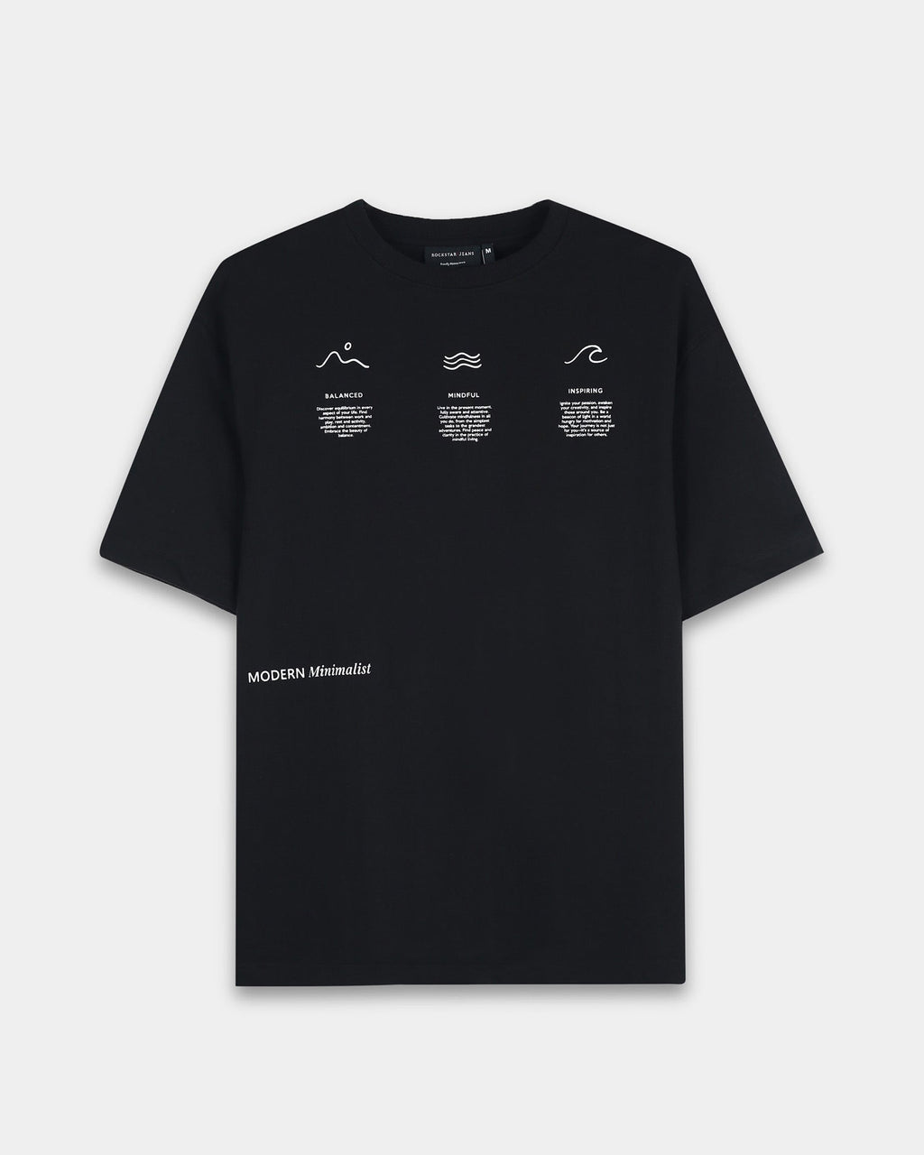 BALANCE OF THOUGHT BLACK TEE - Relaxed Fit