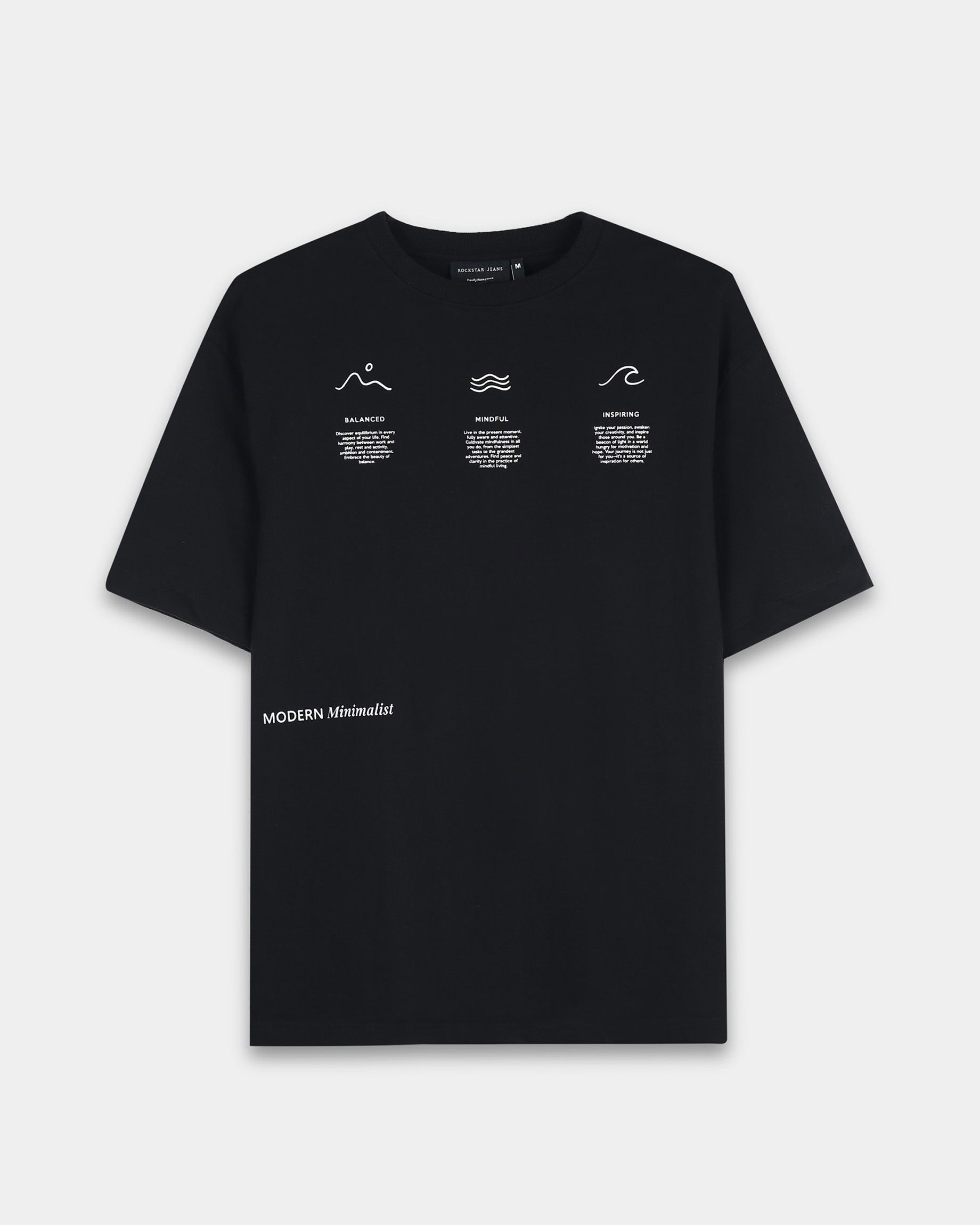 BALANCE OF THOUGHT BLACK TEE - Relaxed Fit