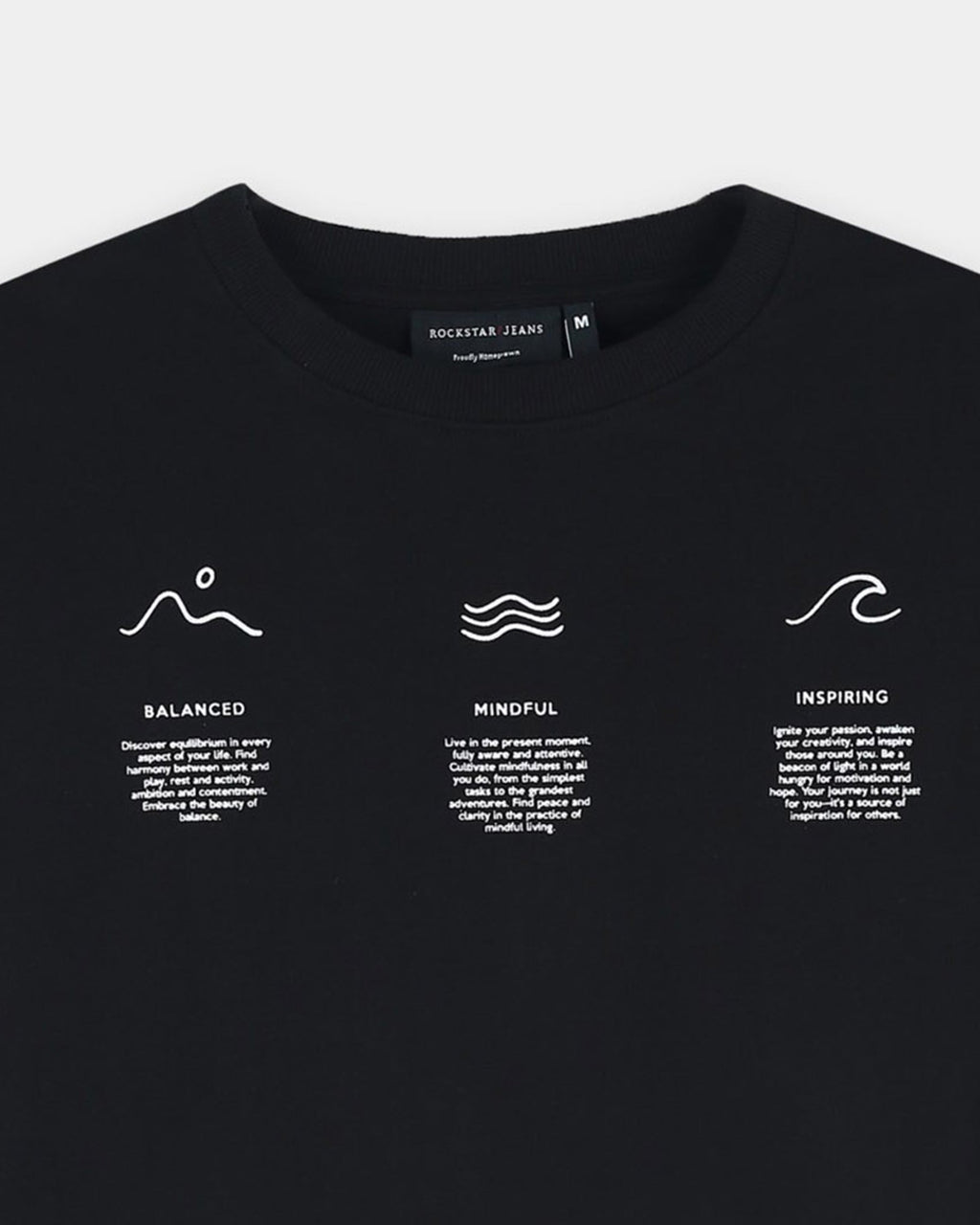 BALANCE OF THOUGHT BLACK TEE - Relaxed Fit