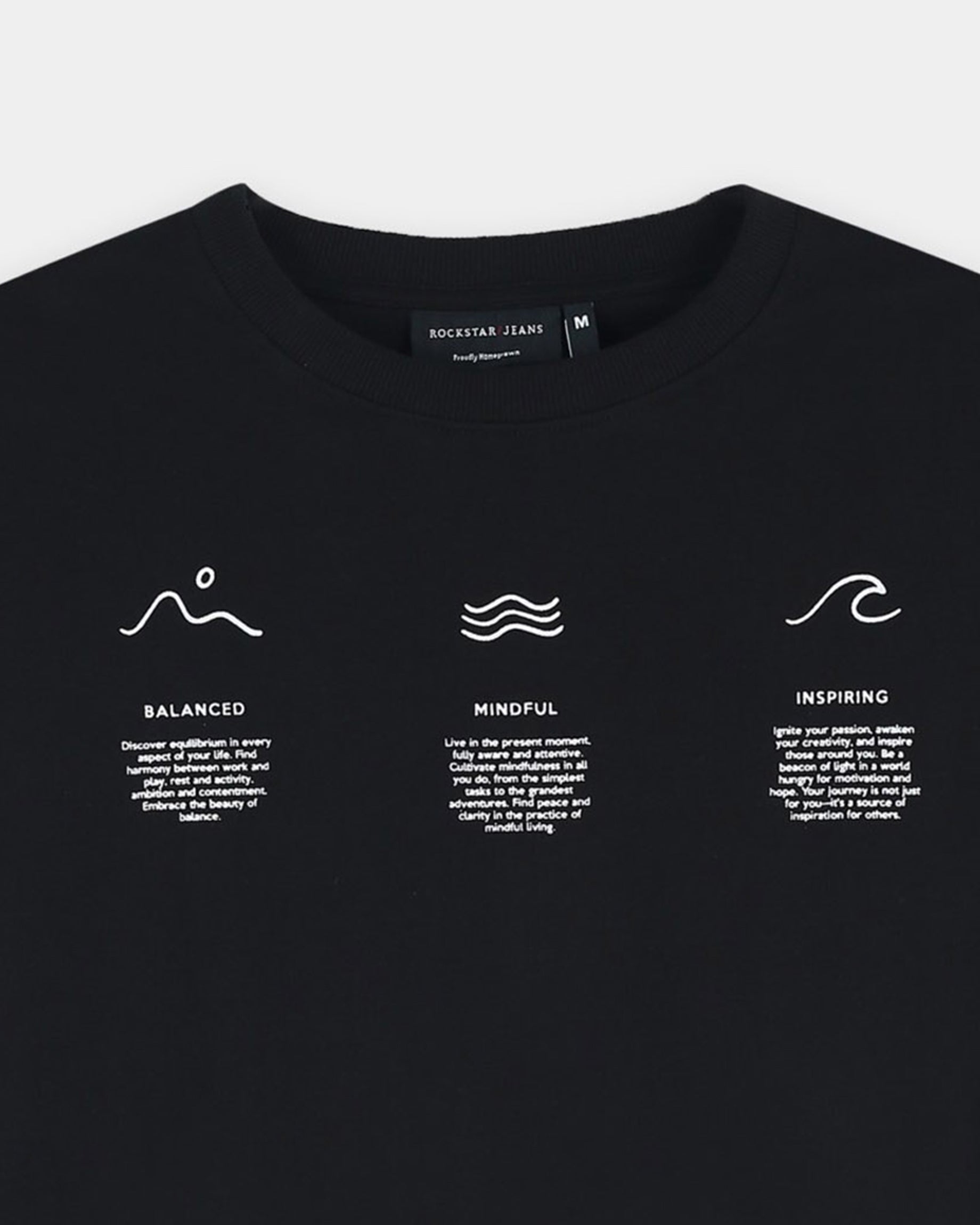 BALANCE OF THOUGHT BLACK TEE - Relaxed Fit