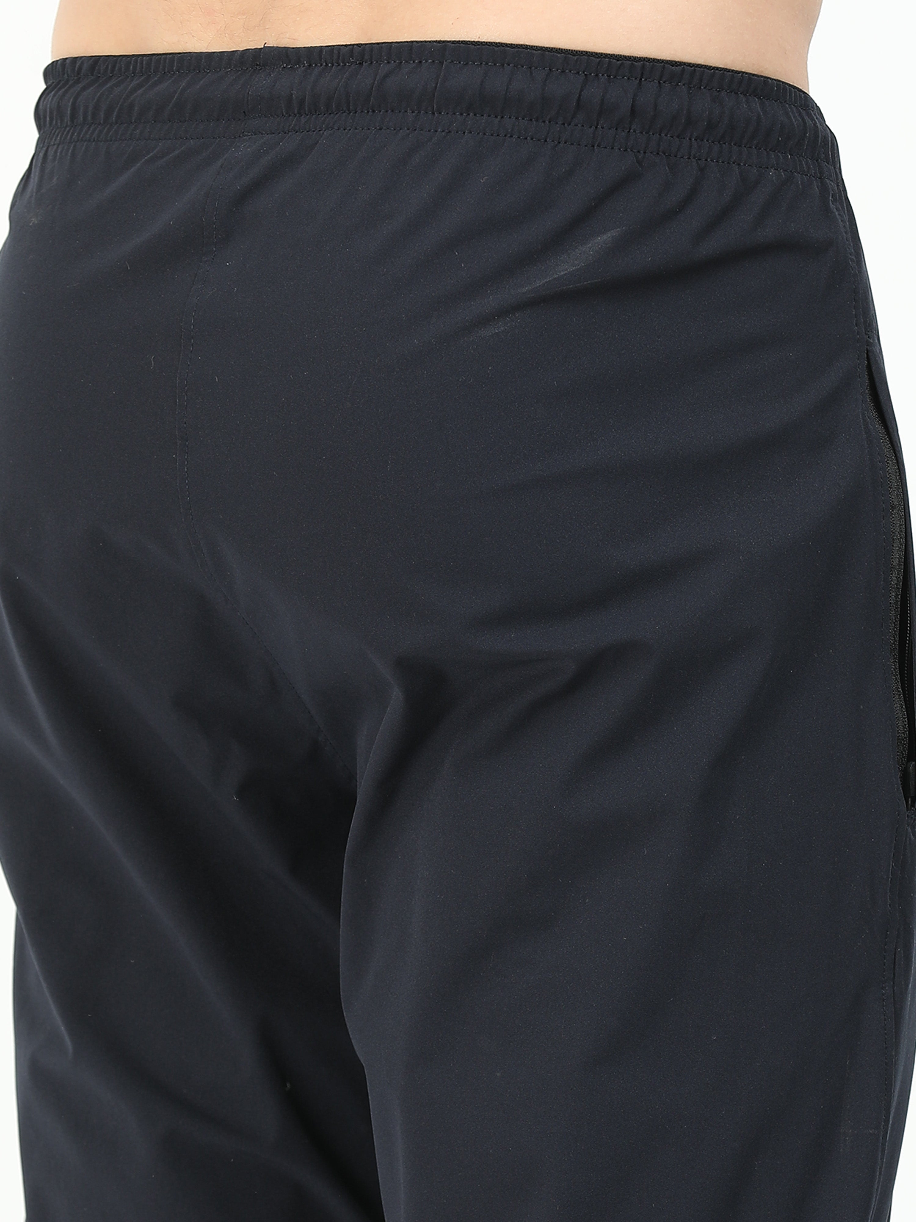 Men’s Jet Black Poly Woven Jogger Pants – Lightweight Comfort Fit