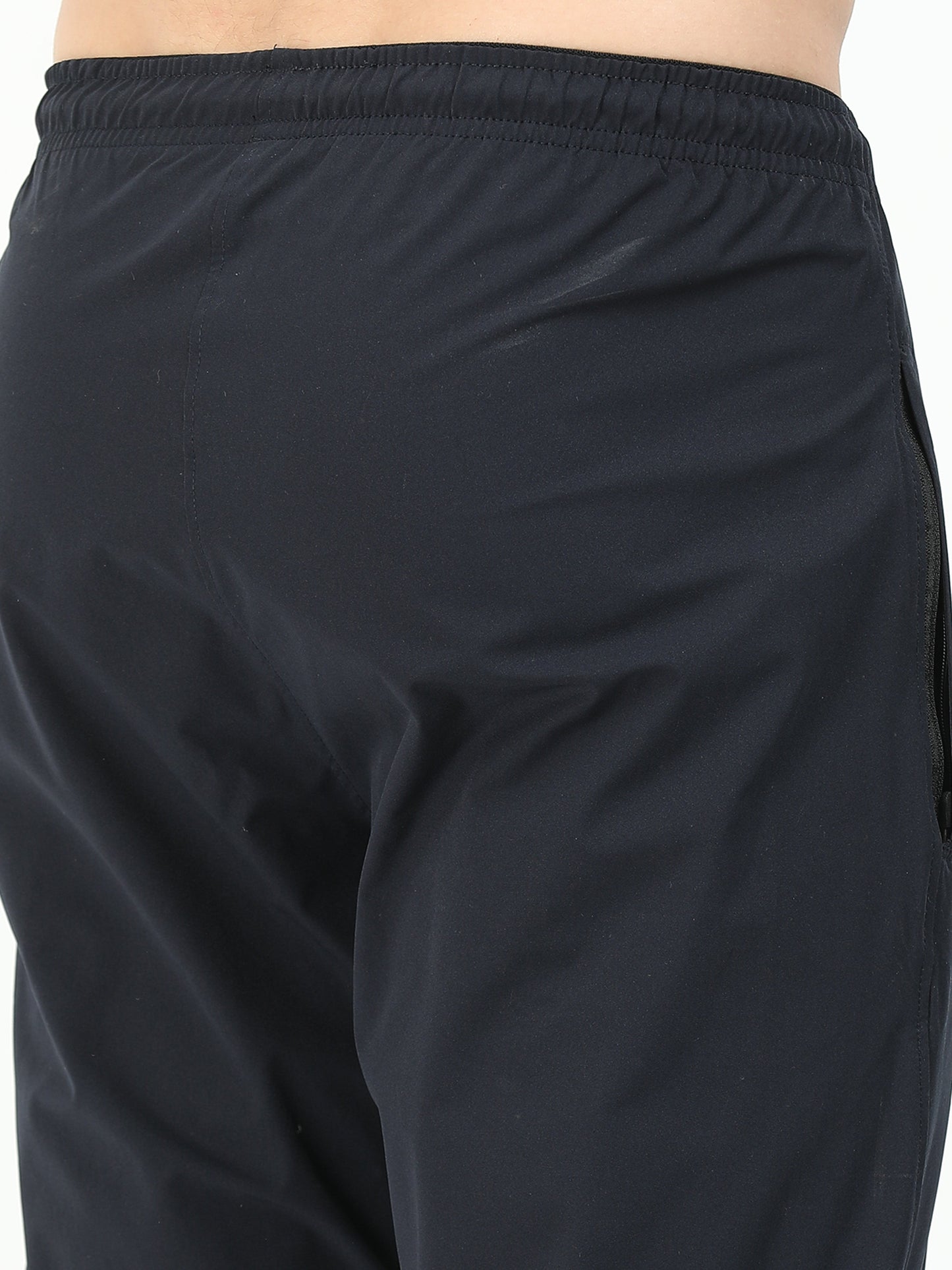 Men’s Jet Black Poly Woven Jogger Pants – Lightweight Comfort Fit