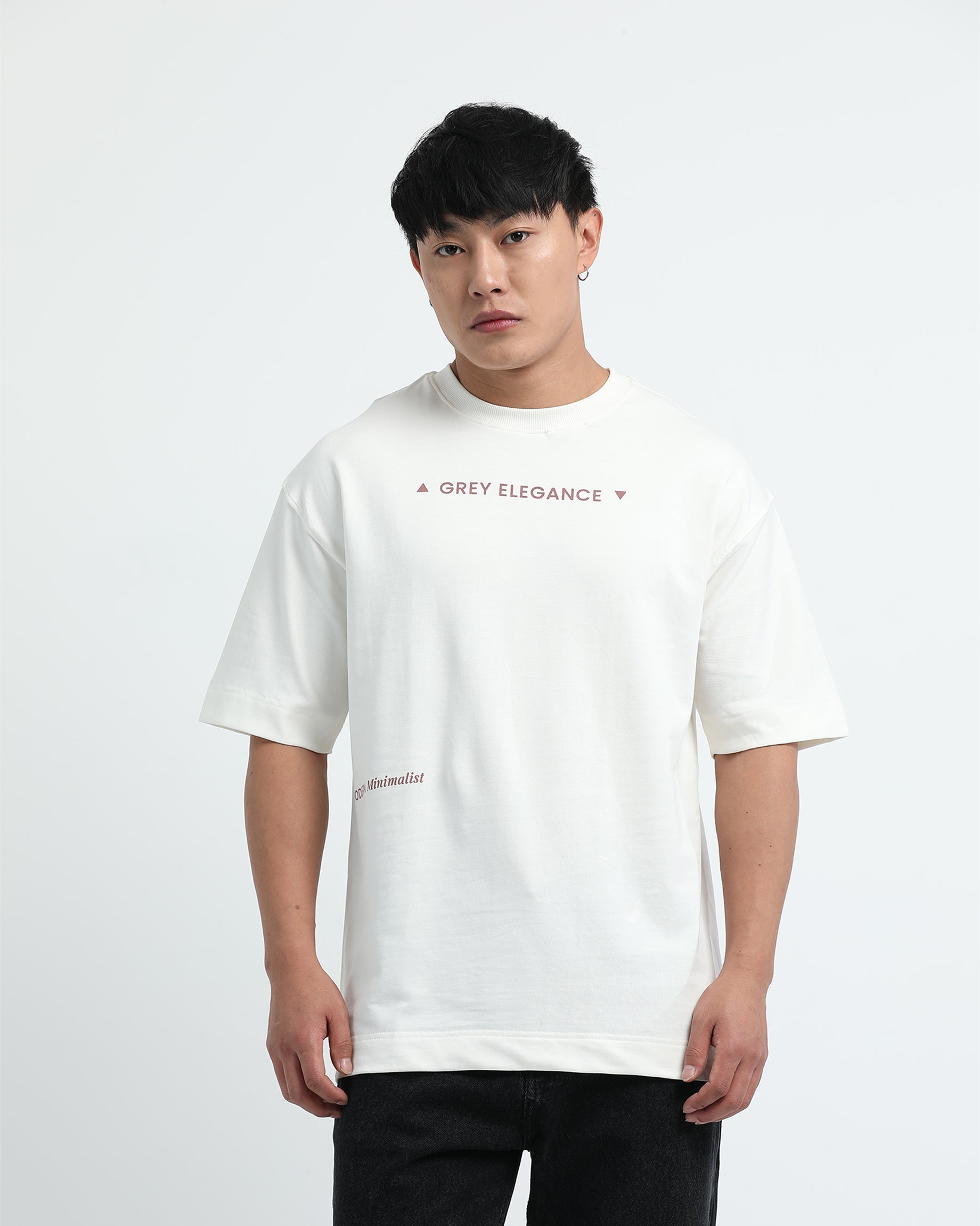 GREY ELEGANCE OFF WHITE TEE - Relaxed Fit