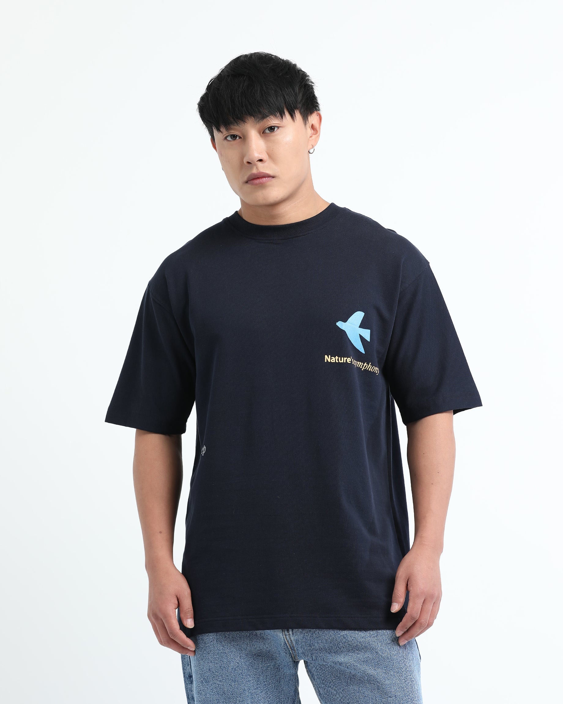 SERENITY NAVY BLUE TEE - Relaxed Fit