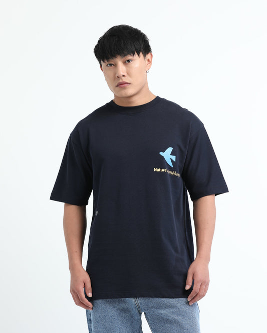 SERENITY NAVY BLUE TEE - Relaxed Fit