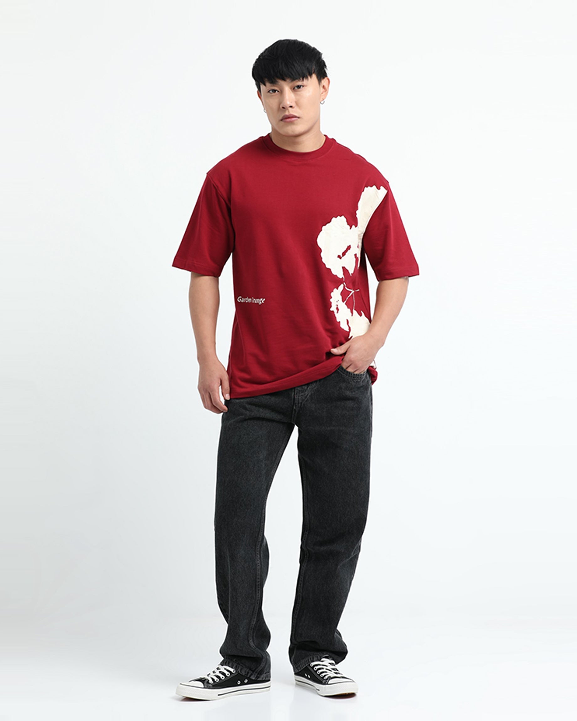 ECLECTIC REALM MAROON TEE - Relaxed Fit