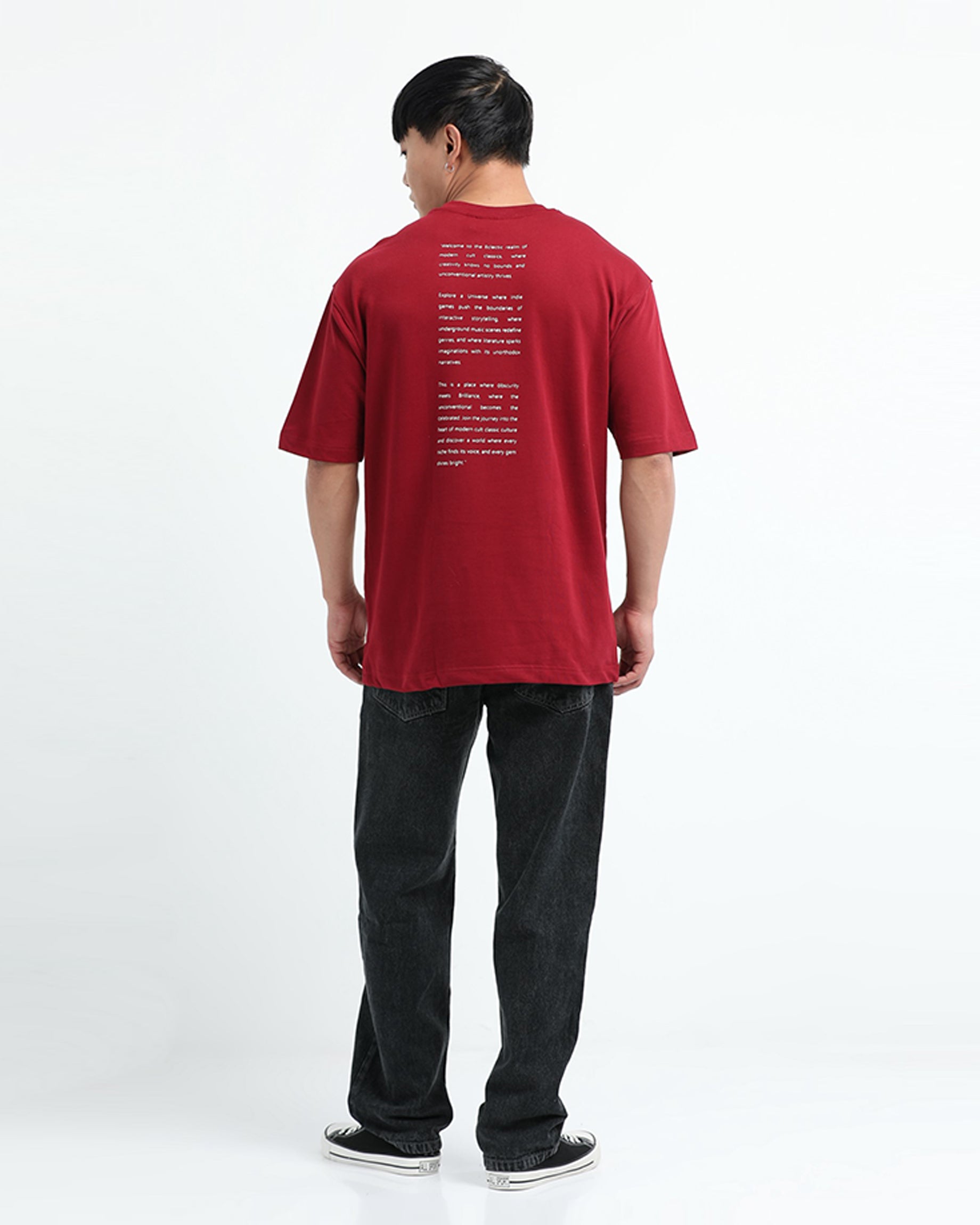 ECLECTIC REALM MAROON TEE - Relaxed Fit