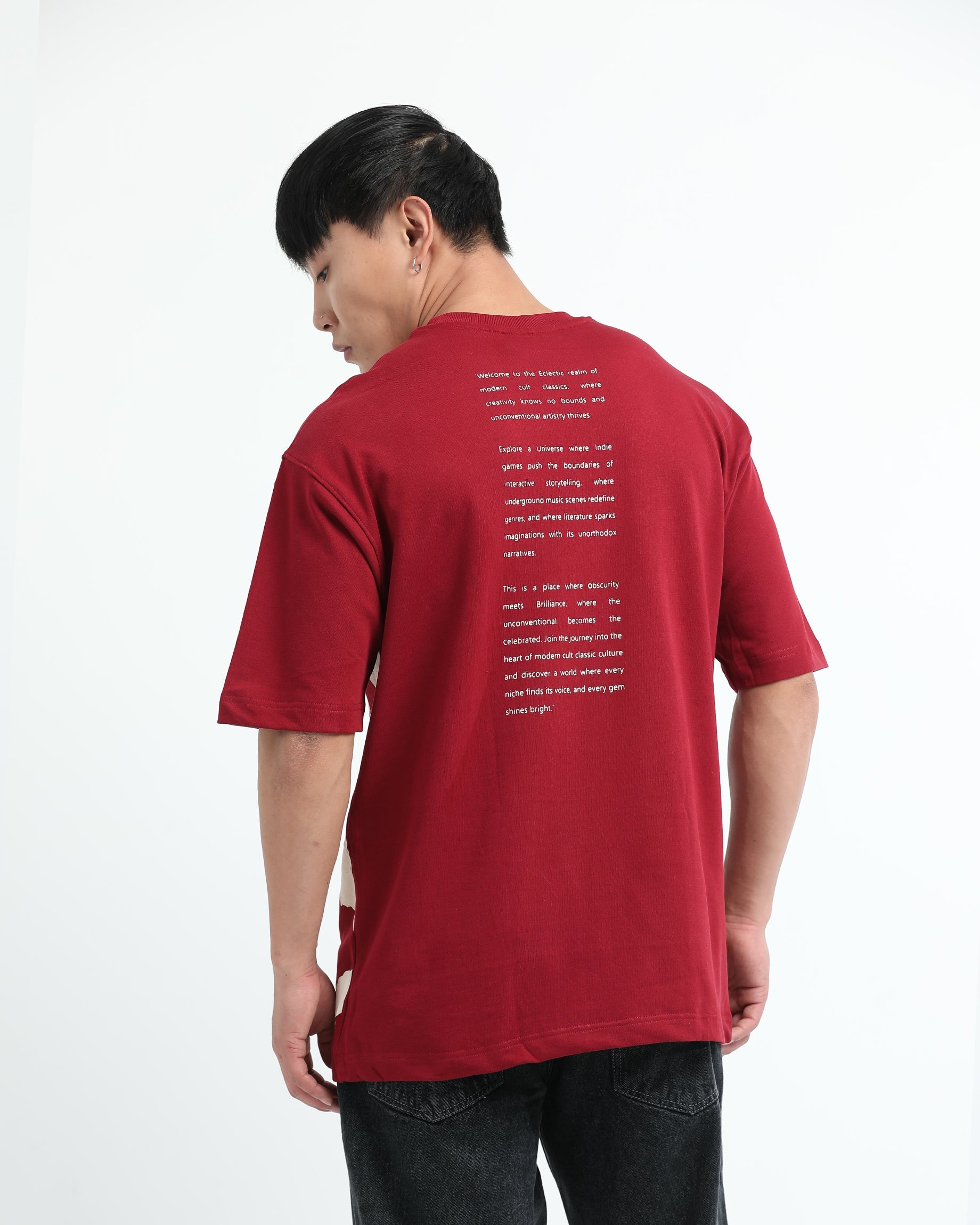 ECLECTIC REALM MAROON TEE - Relaxed Fit