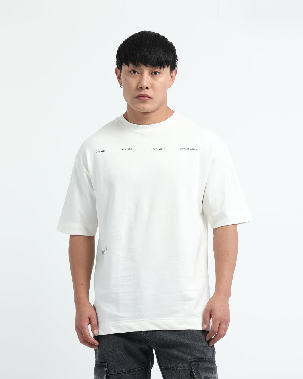 EXISTENCE OFF WHITE TEE - Relaxed Fit