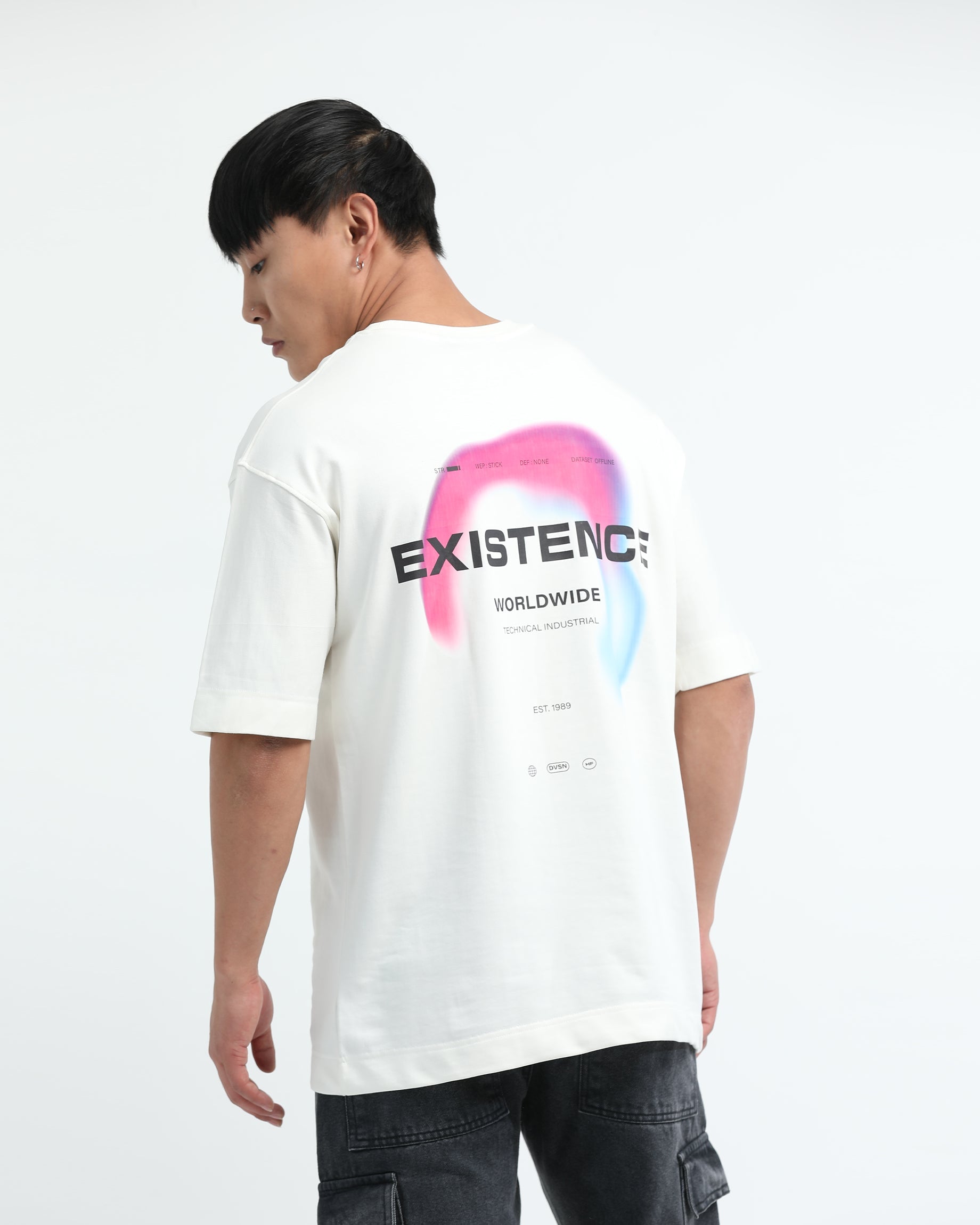 EXISTENCE OFF WHITE TEE - Relaxed Fit