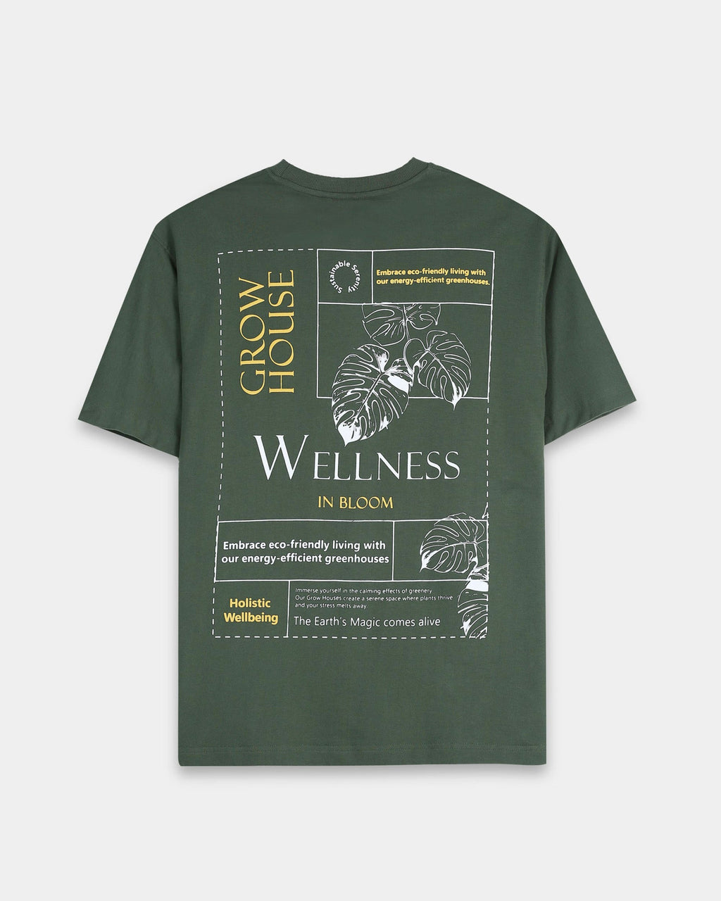 WELLNESS IN BLOOM FOREST GREEN TEE - Relaxed Fit