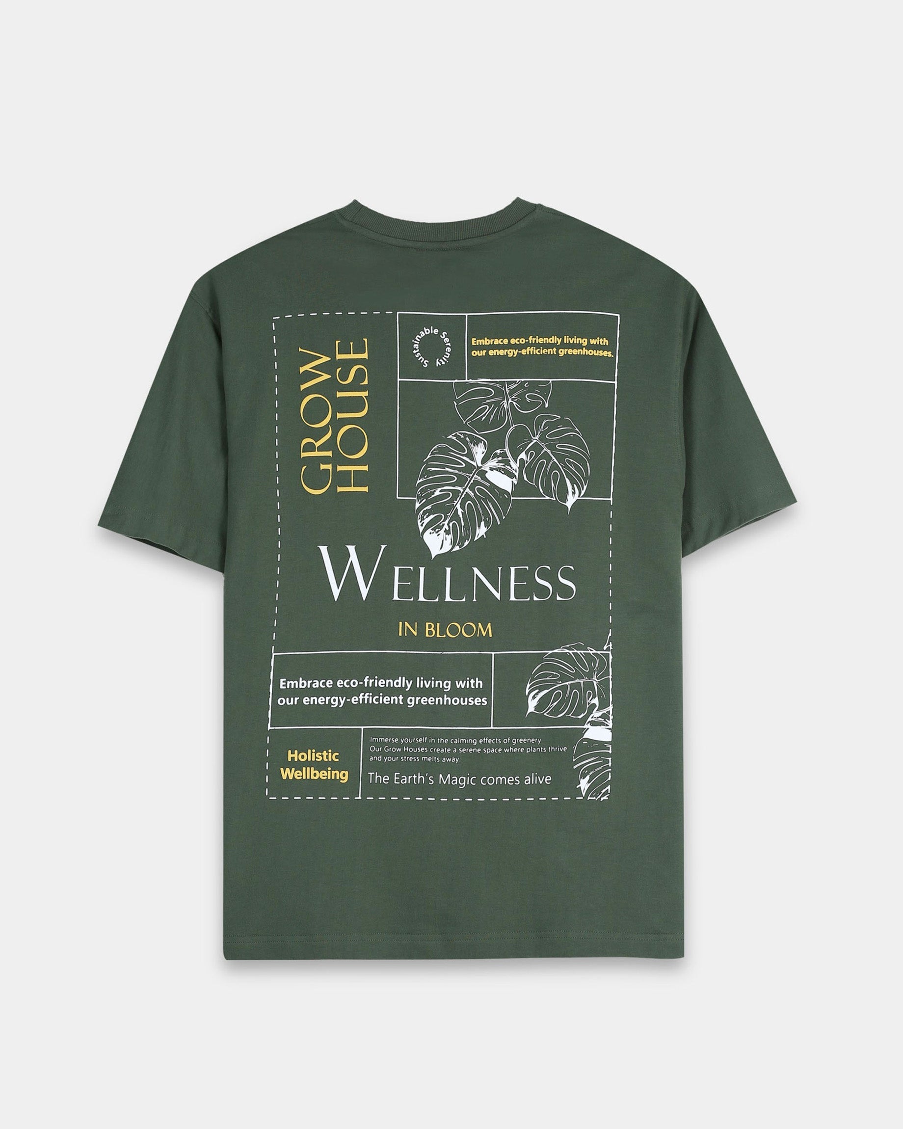 WELLNESS IN BLOOM FOREST GREEN TEE - Relaxed Fit