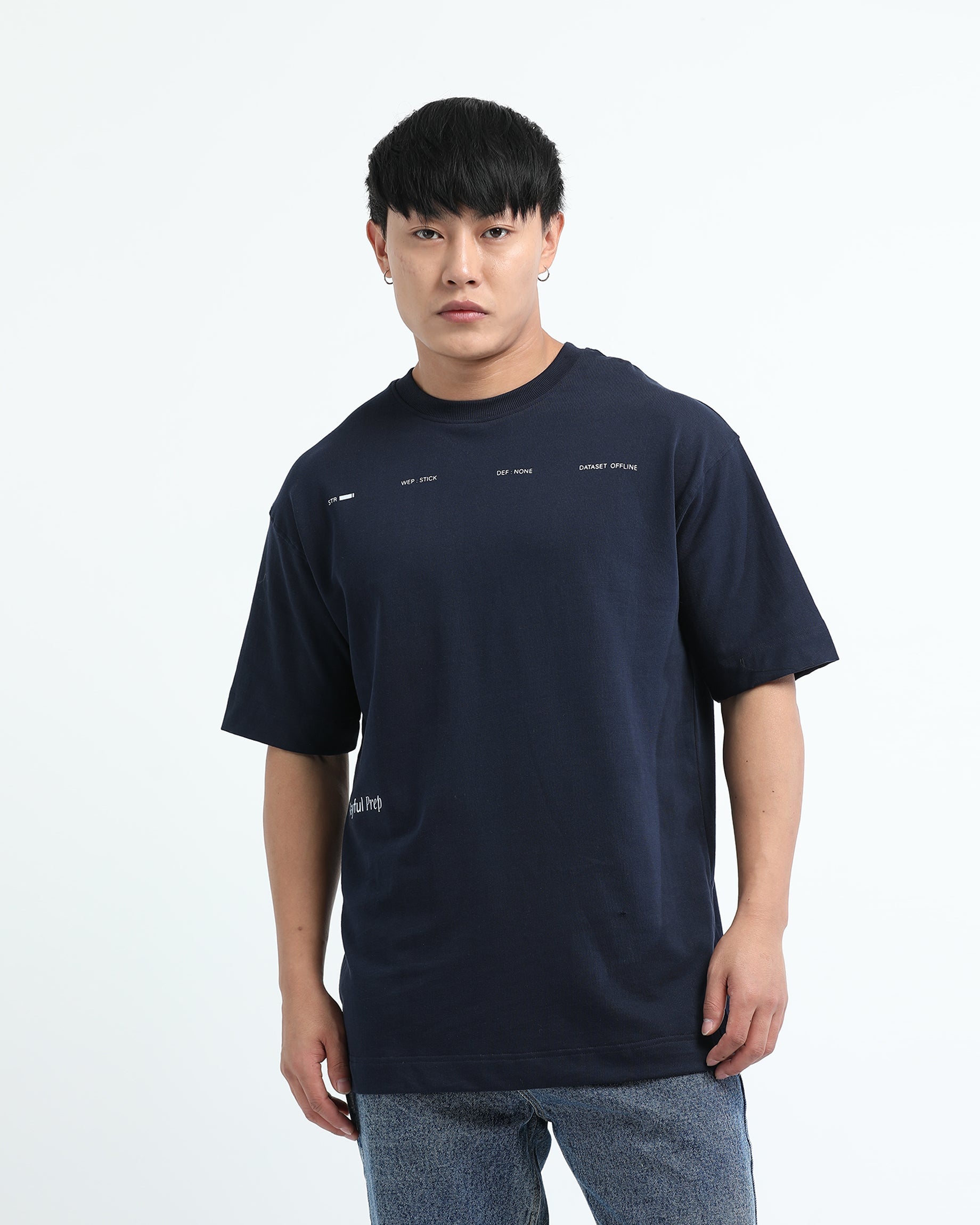 EXISTENCE NAVY BLUE TEE - Relaxed Fit