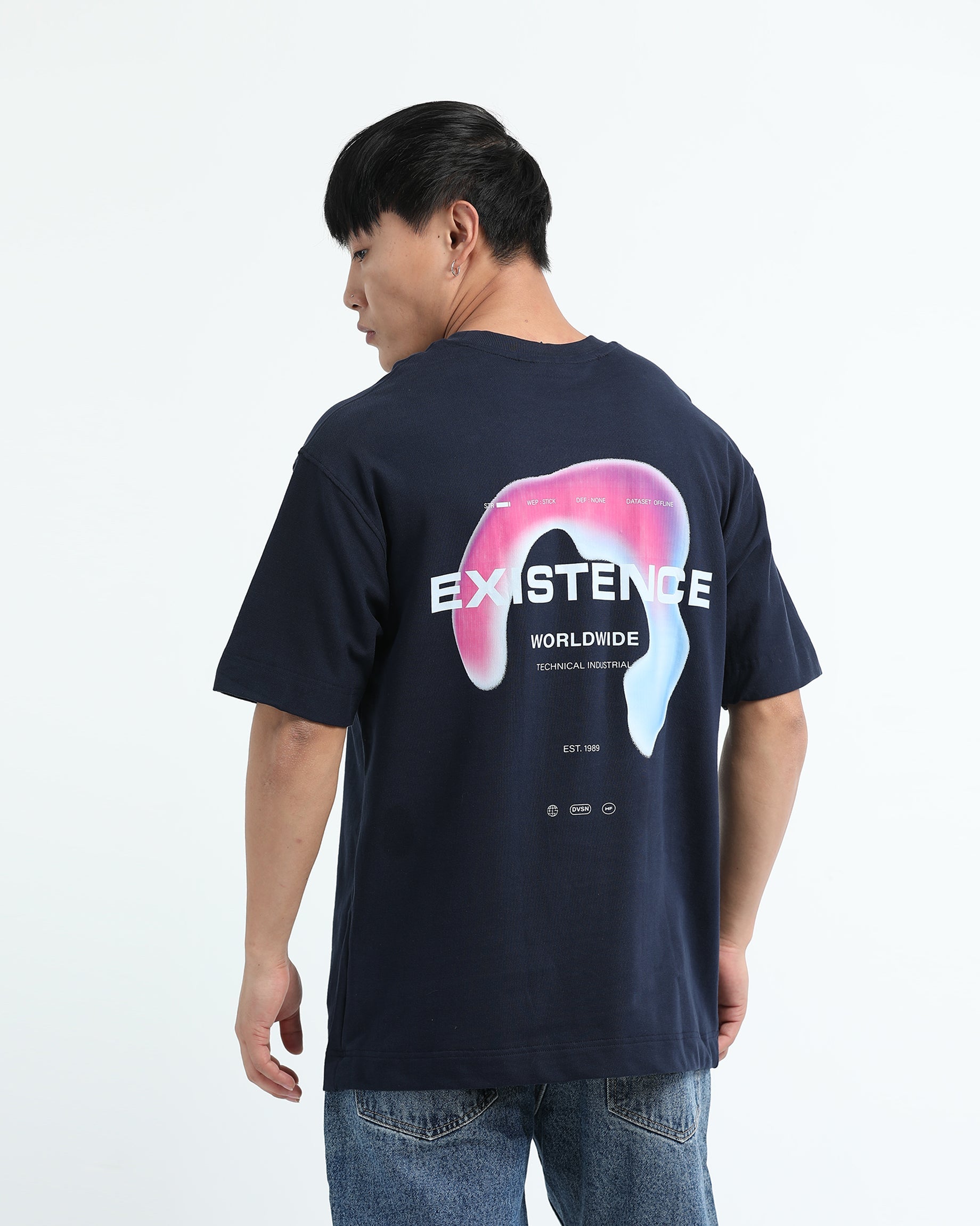 EXISTENCE NAVY BLUE TEE - Relaxed Fit