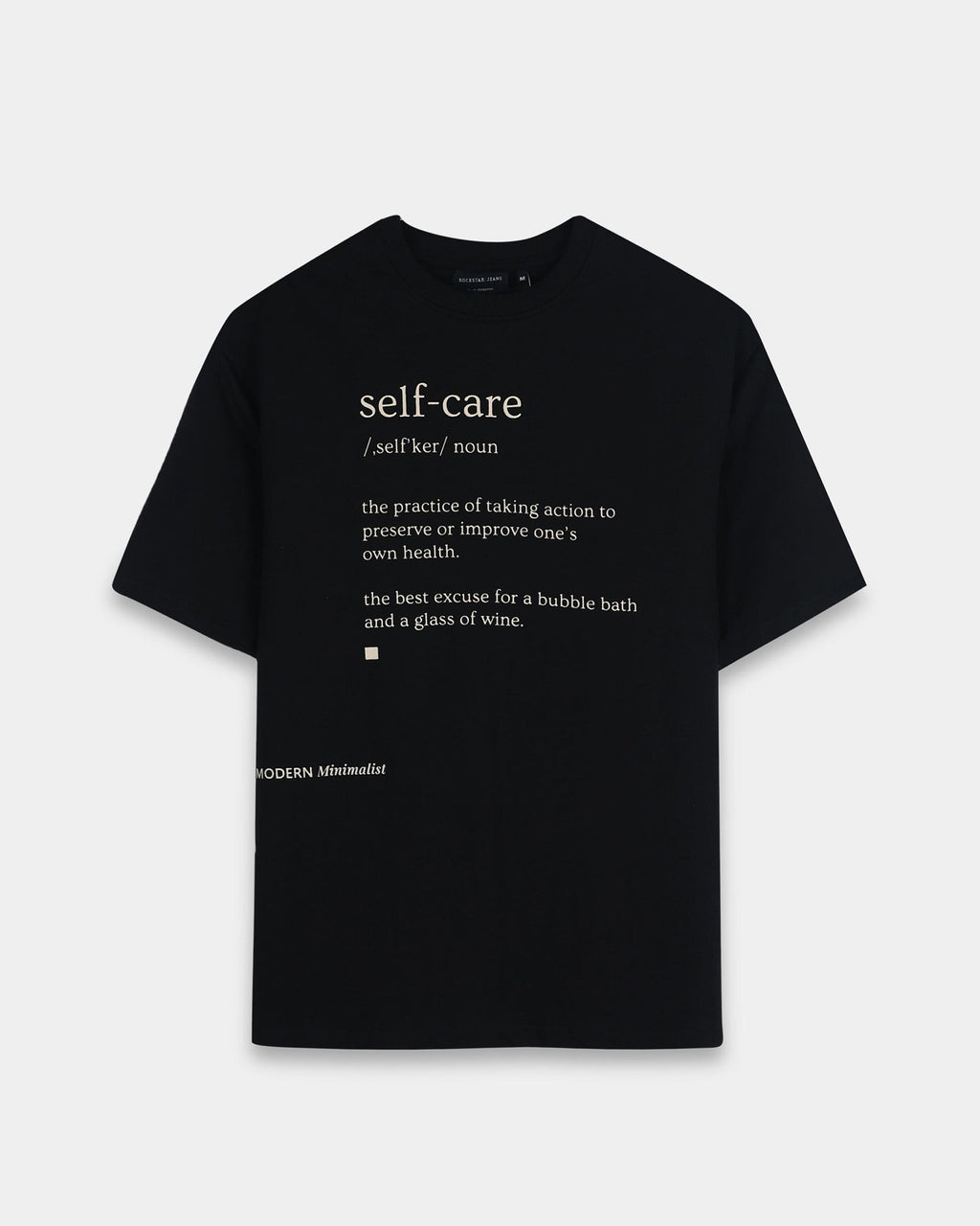 SELF CARE BLACK TEE - Relaxed Fit