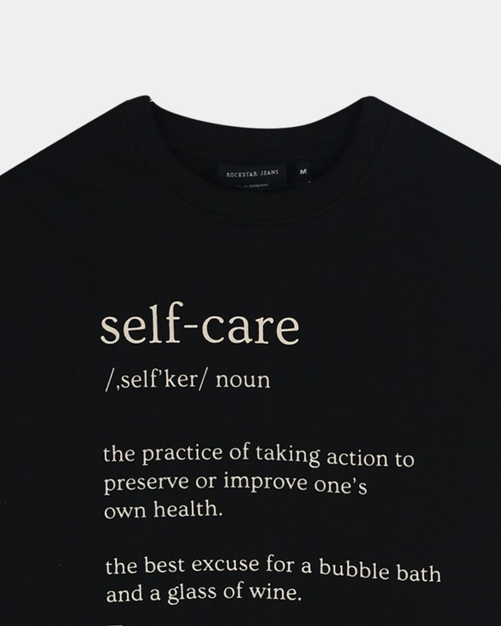 SELF CARE BLACK TEE - Relaxed Fit