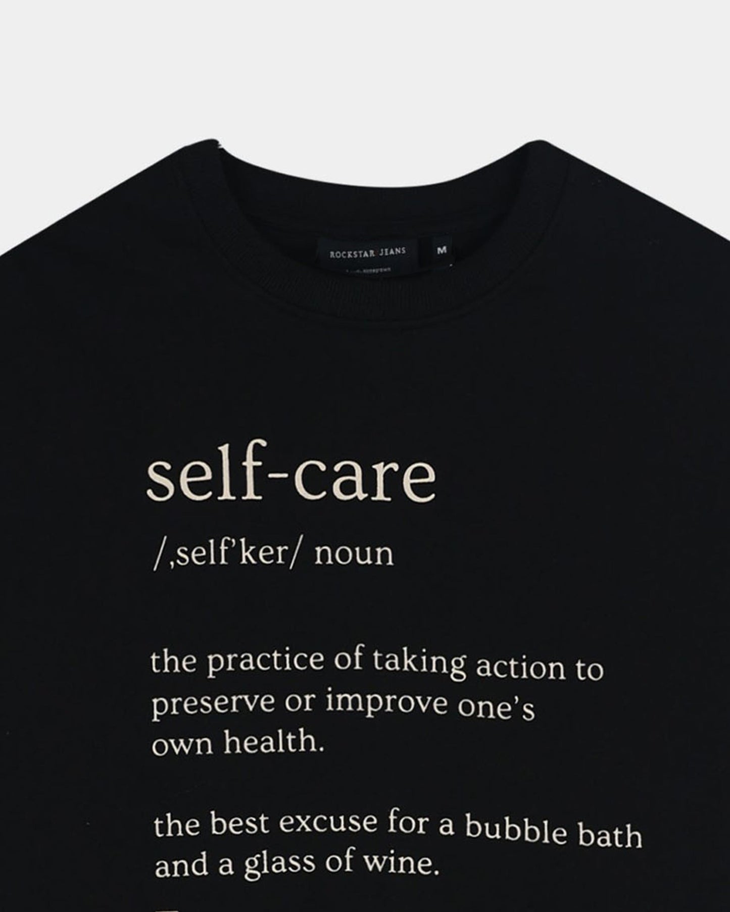 SELF CARE BLACK TEE - Relaxed Fit