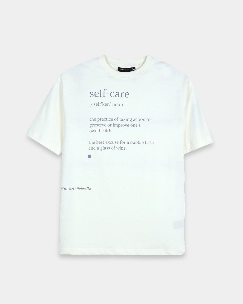 SELF CARE OFF WHITE TEE - Relaxed Fit