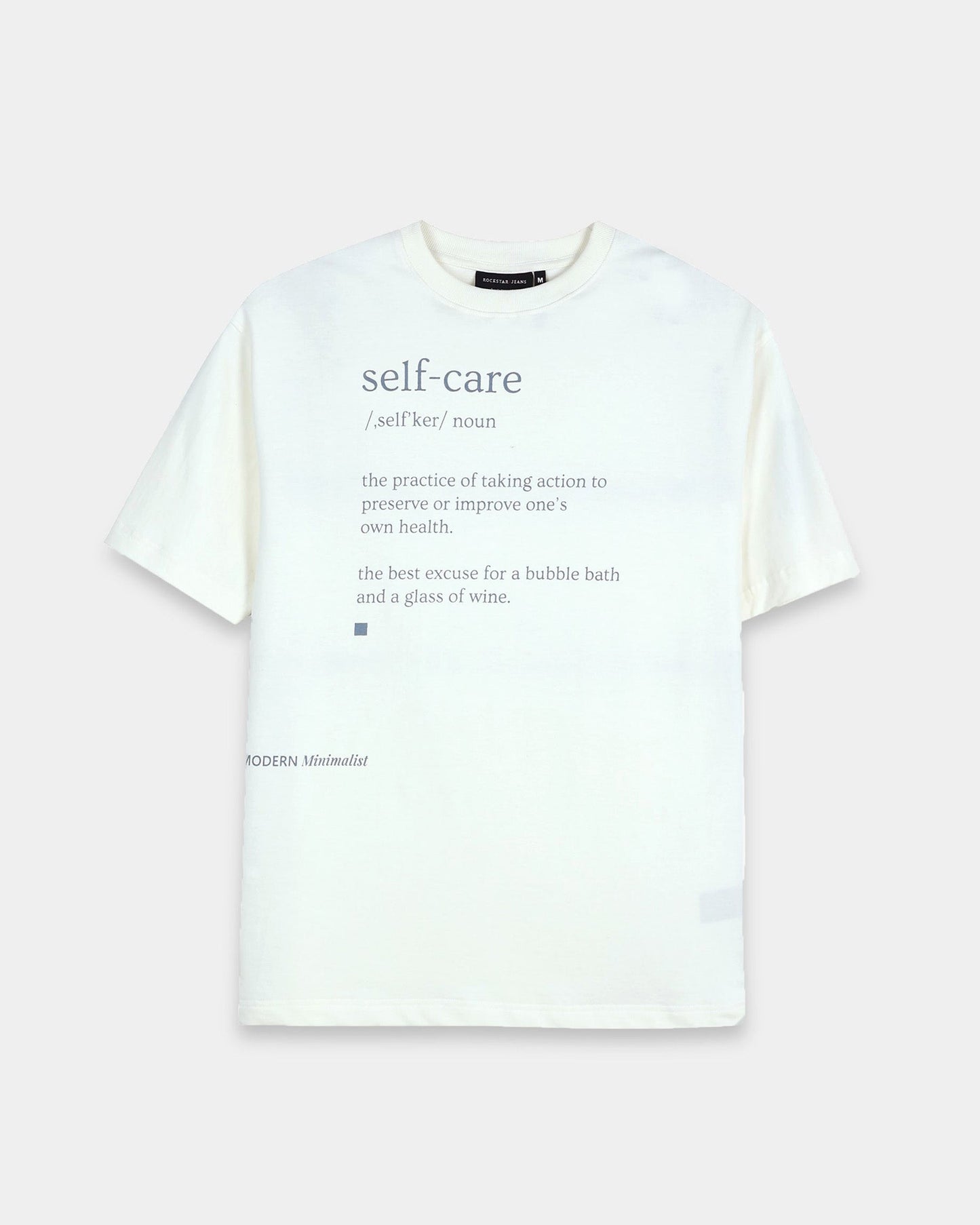 SELF CARE OFF WHITE TEE - Relaxed Fit
