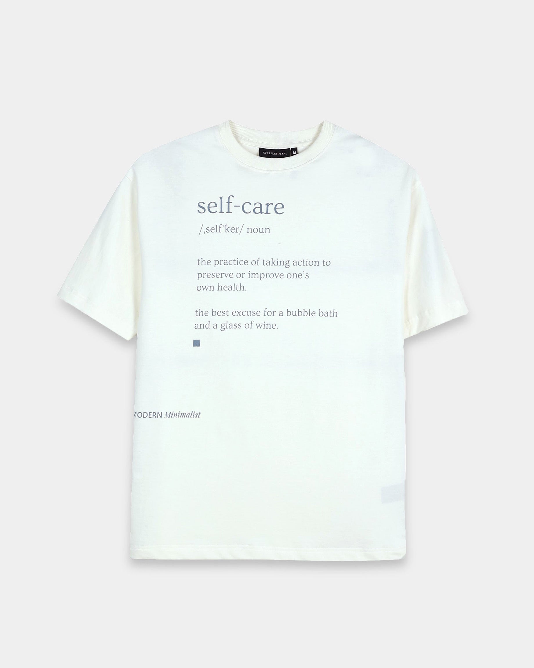 SELF CARE OFF WHITE TEE - Relaxed Fit