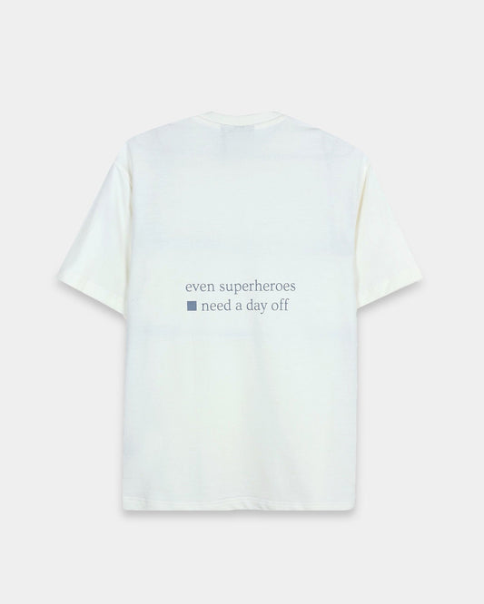 SELF CARE OFF WHITE TEE - Relaxed Fit
