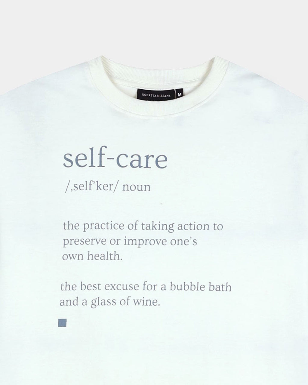 SELF CARE OFF WHITE TEE - Relaxed Fit