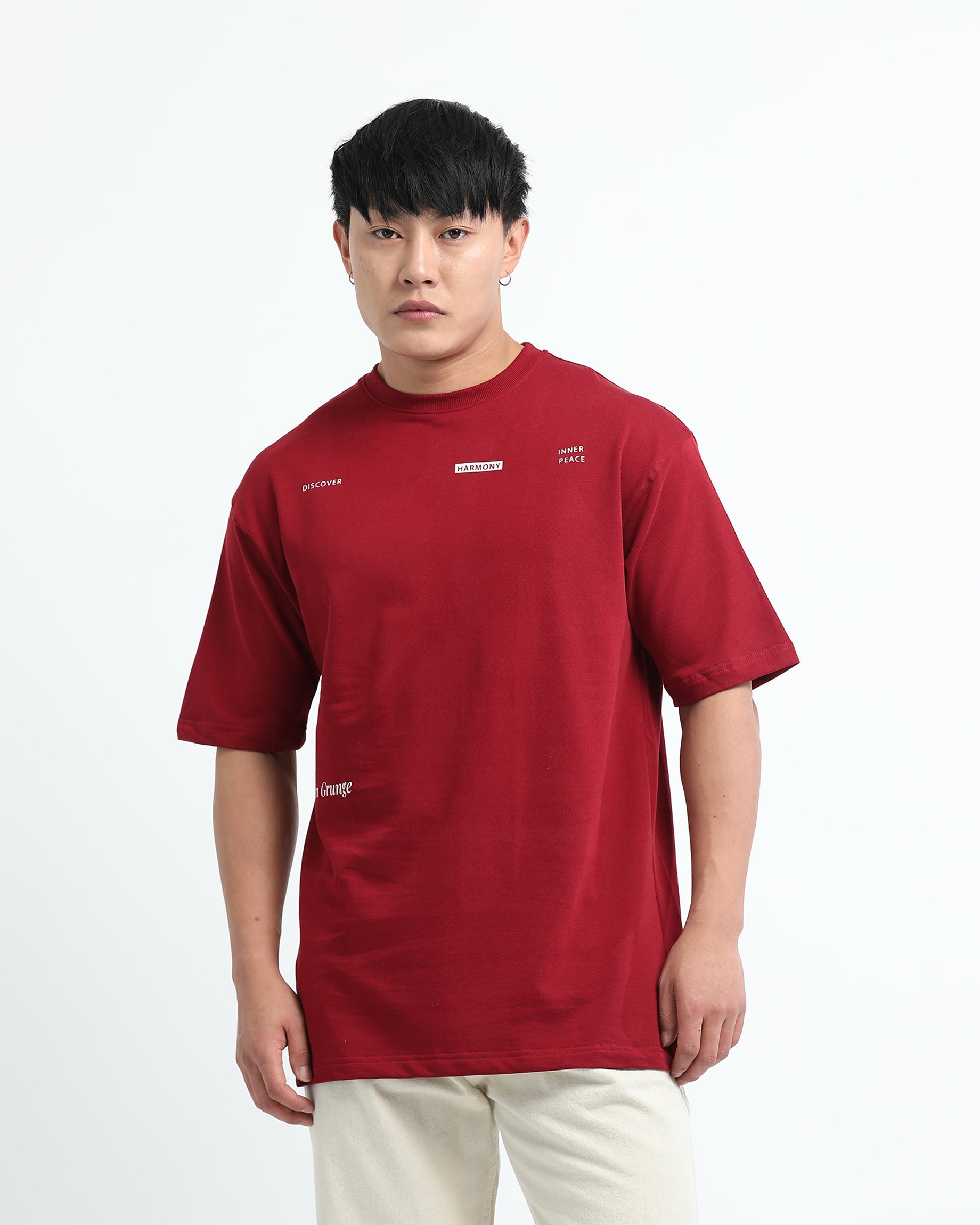 HARMONY MAROON TEE - Relaxed Fit