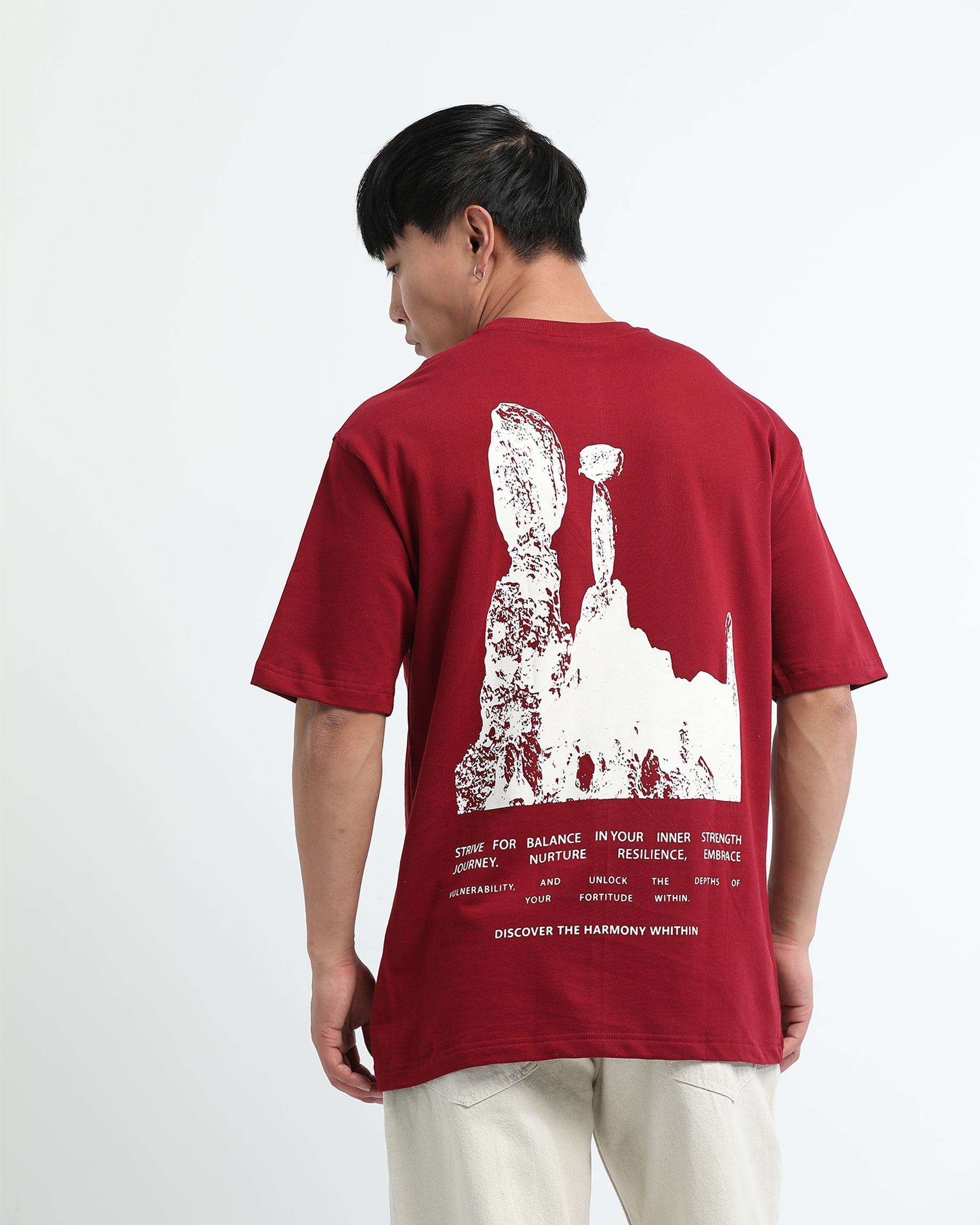 HARMONY MAROON TEE - Relaxed Fit