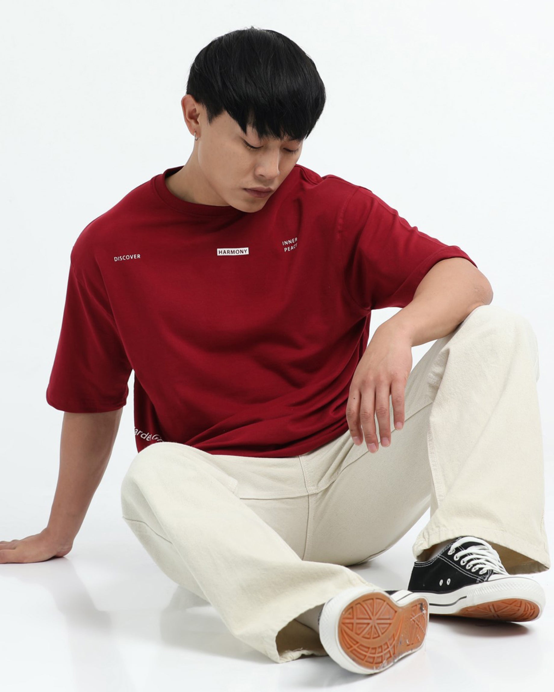 HARMONY MAROON TEE - Relaxed Fit