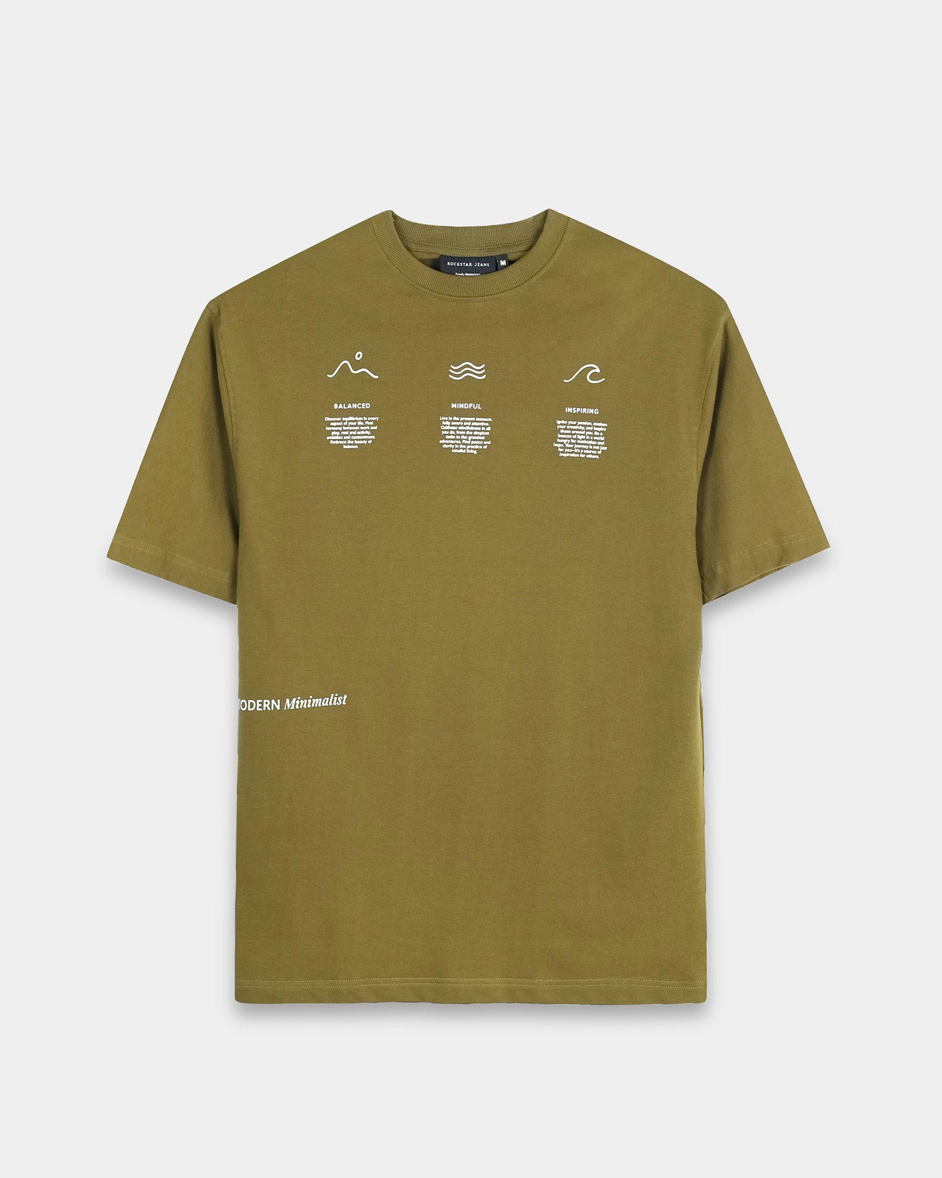 BALANCE OF THOUGHT MOSS GREEN TEE - Relaxed Fit