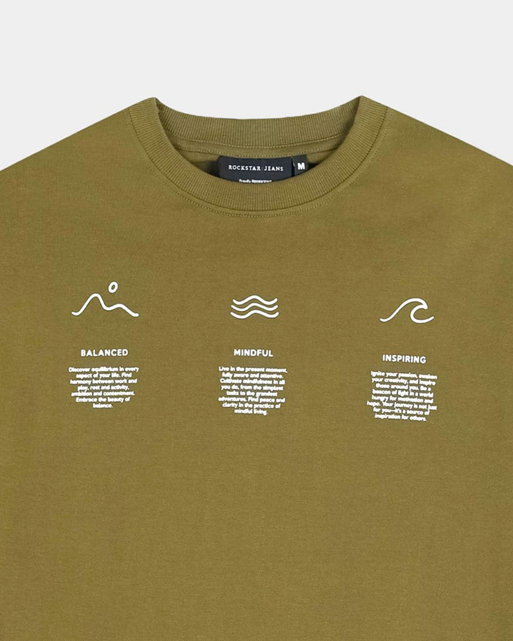 BALANCE OF THOUGHT MOSS GREEN TEE - Relaxed Fit