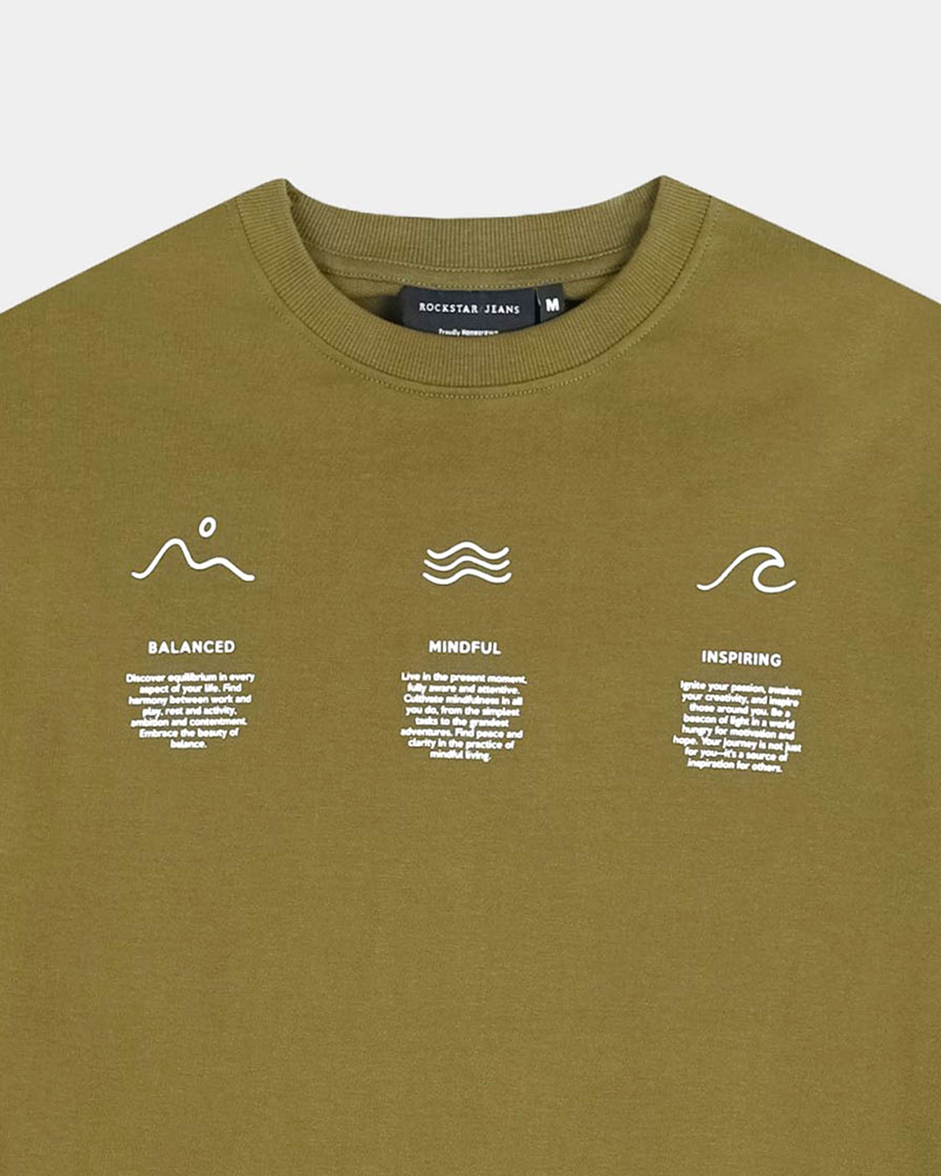 BALANCE OF THOUGHT MOSS GREEN TEE - Relaxed Fit