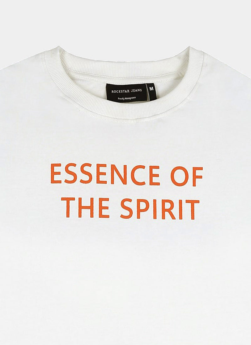 ESSENCE OF SPIRIT Oversized Cotton Printed T-Shirt Off White