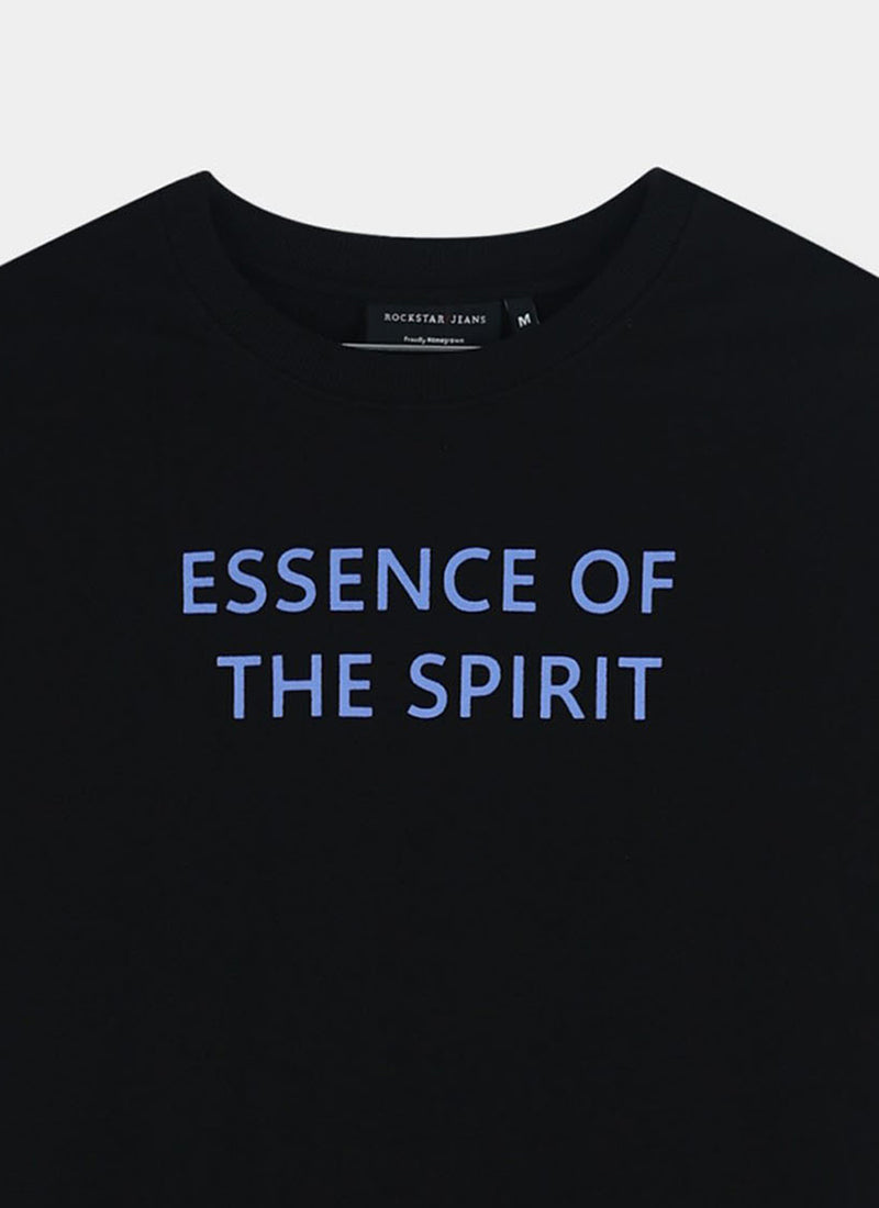 ESSENCE OF SPIRIT Oversized Cotton Printed T-Shirt Black